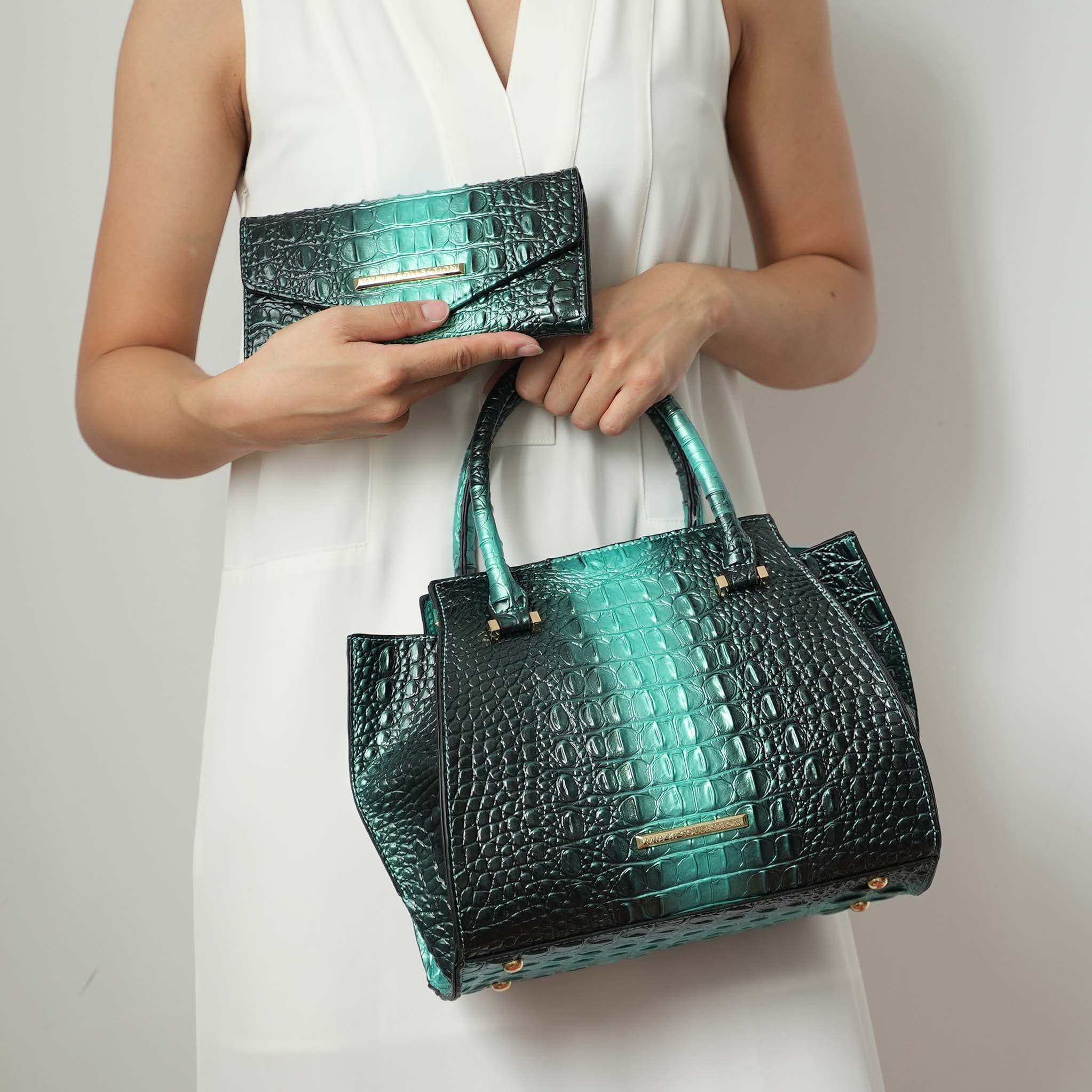 Bently Croc-Embossed Tote and Set-thumbmail-1
