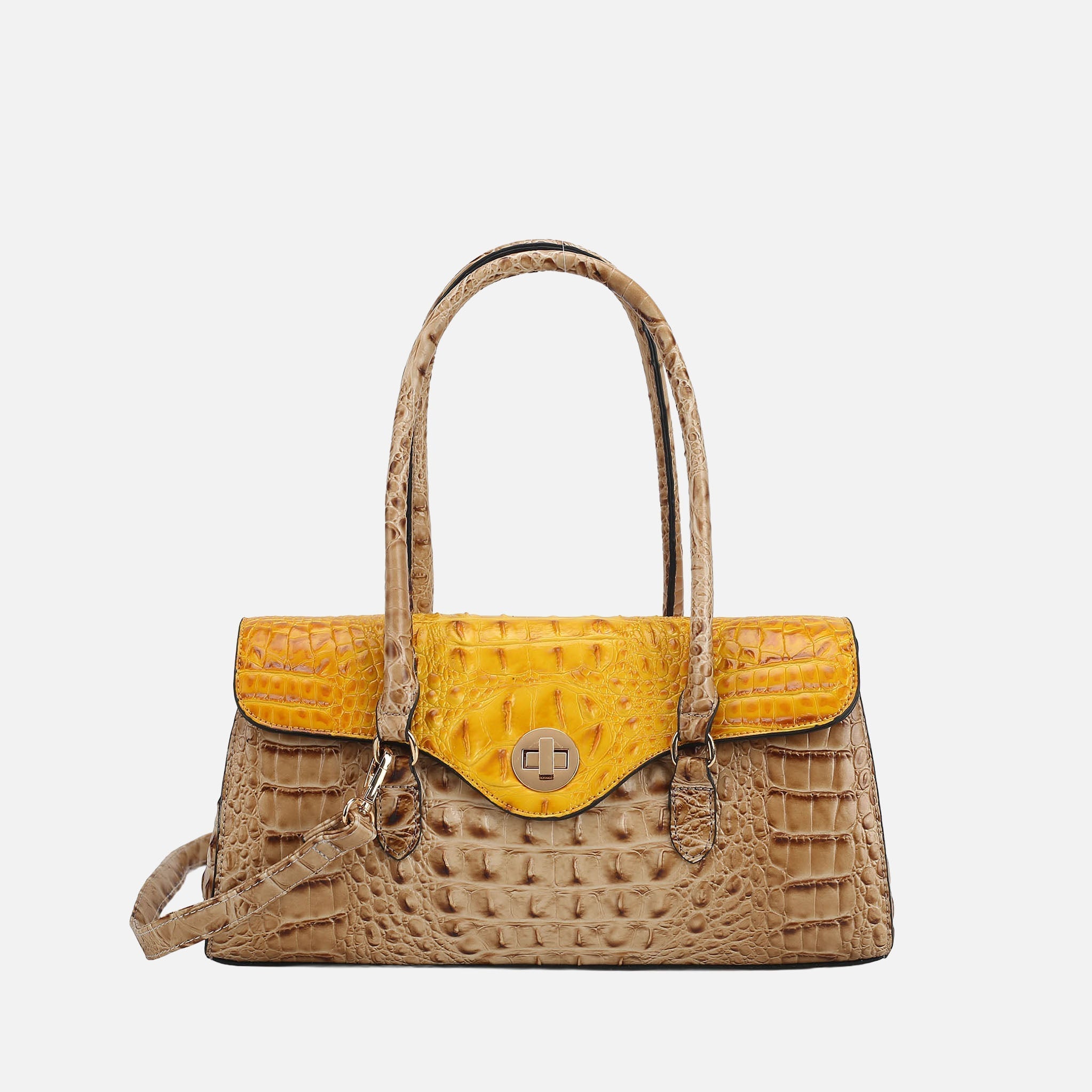 Liviana Croc-Embossed Shoulder Bag-thumbmail-2