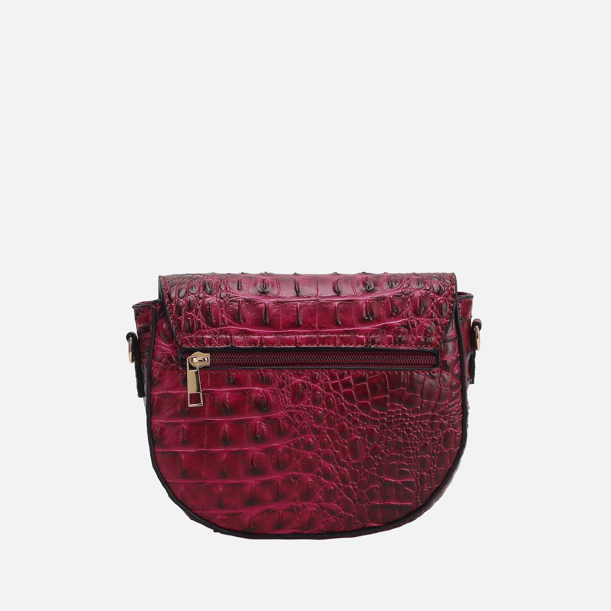 Amalia Solid Croc Crossbody Bag-thumbmail-10