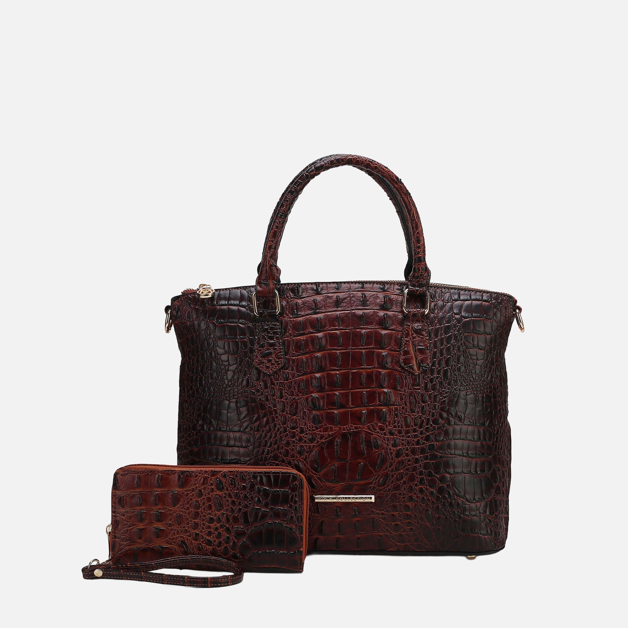 Liora Croc Embossed Tote Bag and Set-thumbmail-6