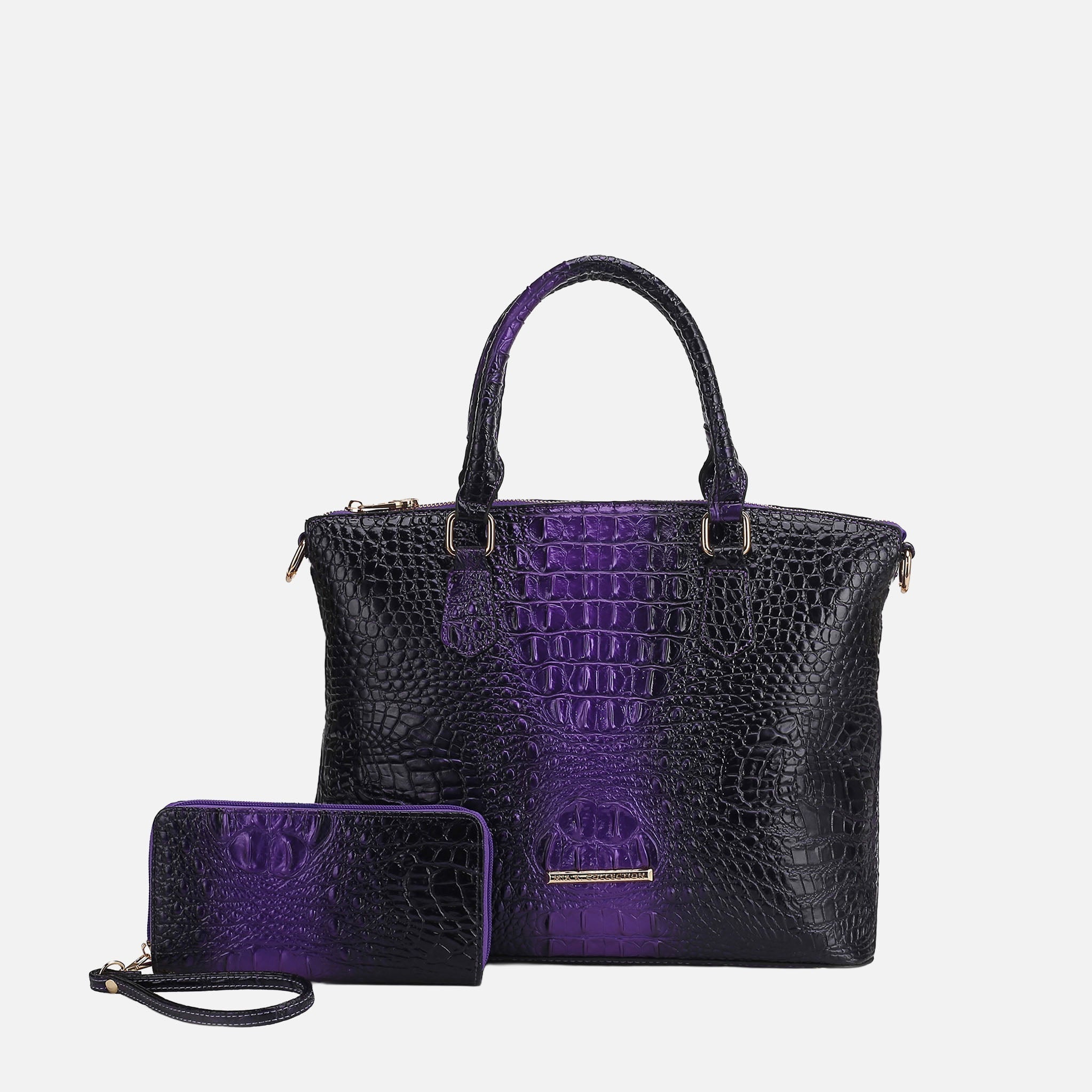 Liora Croc-Embossed Tote Bag and Set-thumbmail-4