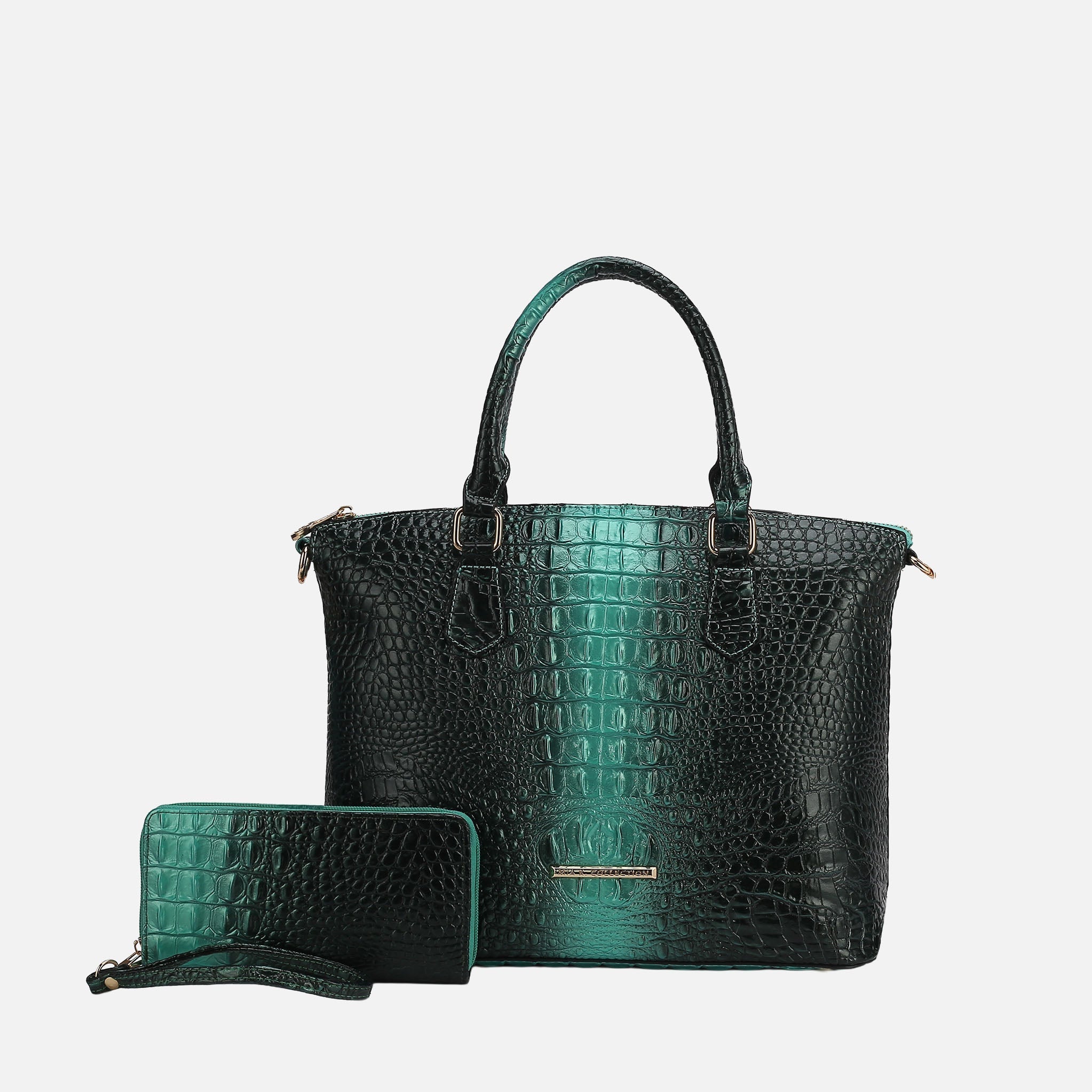 Liora Croc-Embossed Tote Bag and Set-thumbmail-5