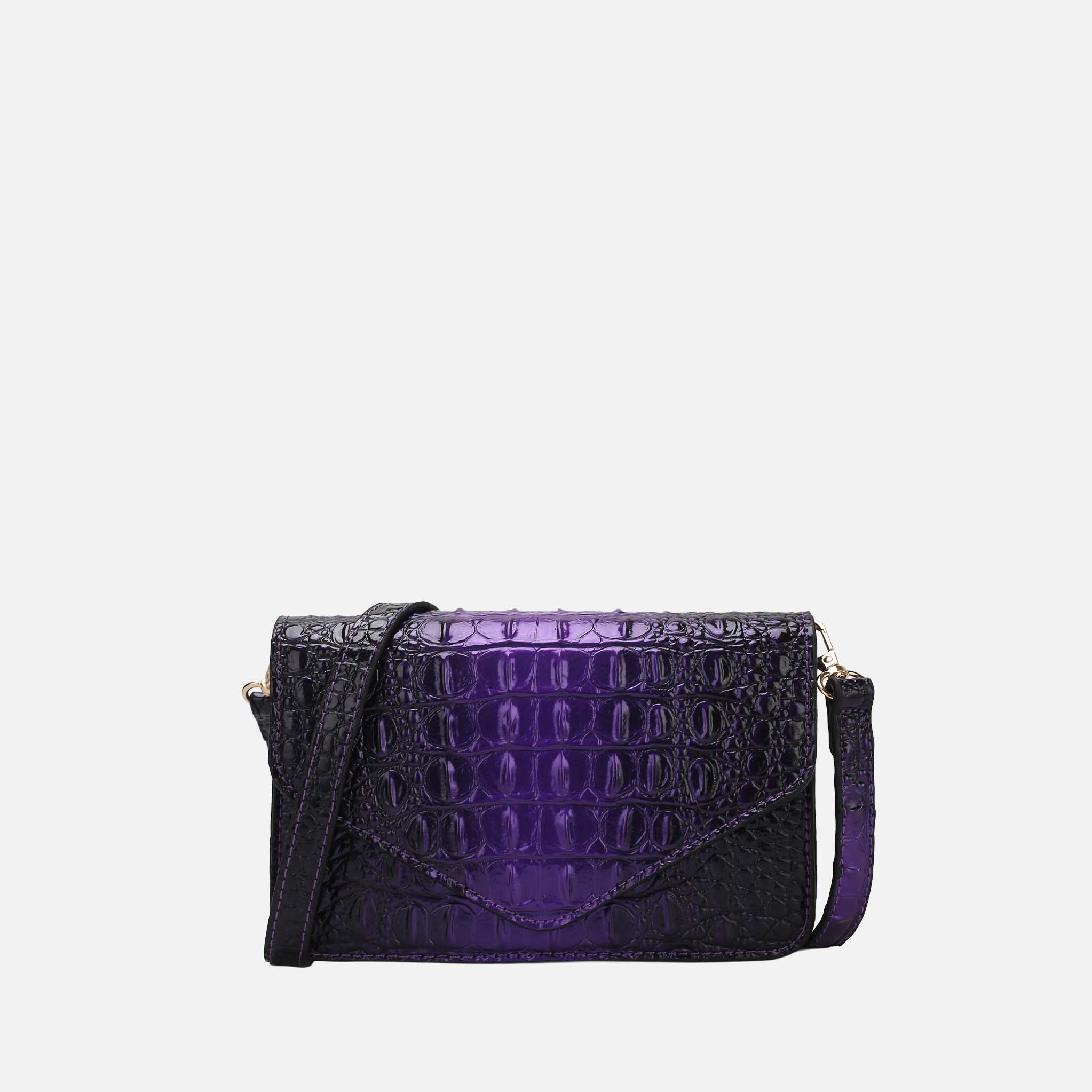 Vanta Croc-Embossed Saddle Bag-thumbmail-5