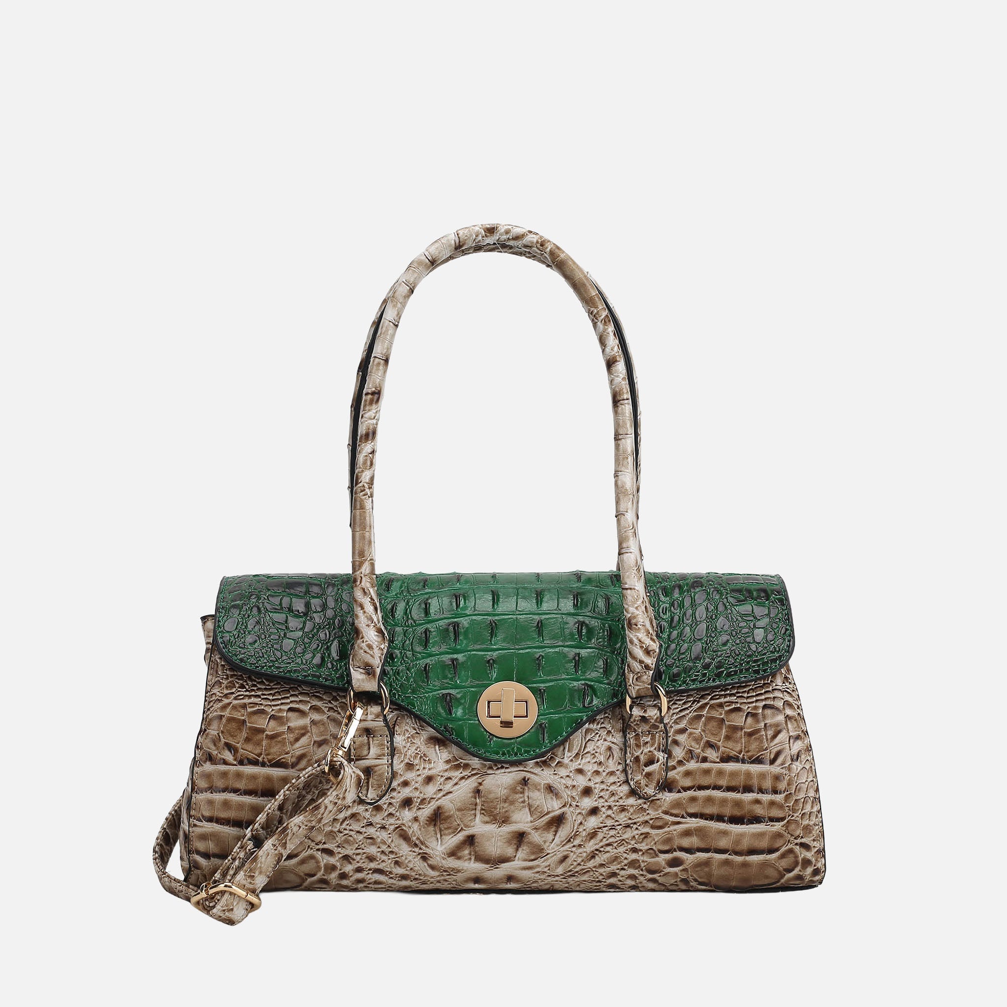 Liviana Croc-Embossed Shoulder Bag-thumbmail-1