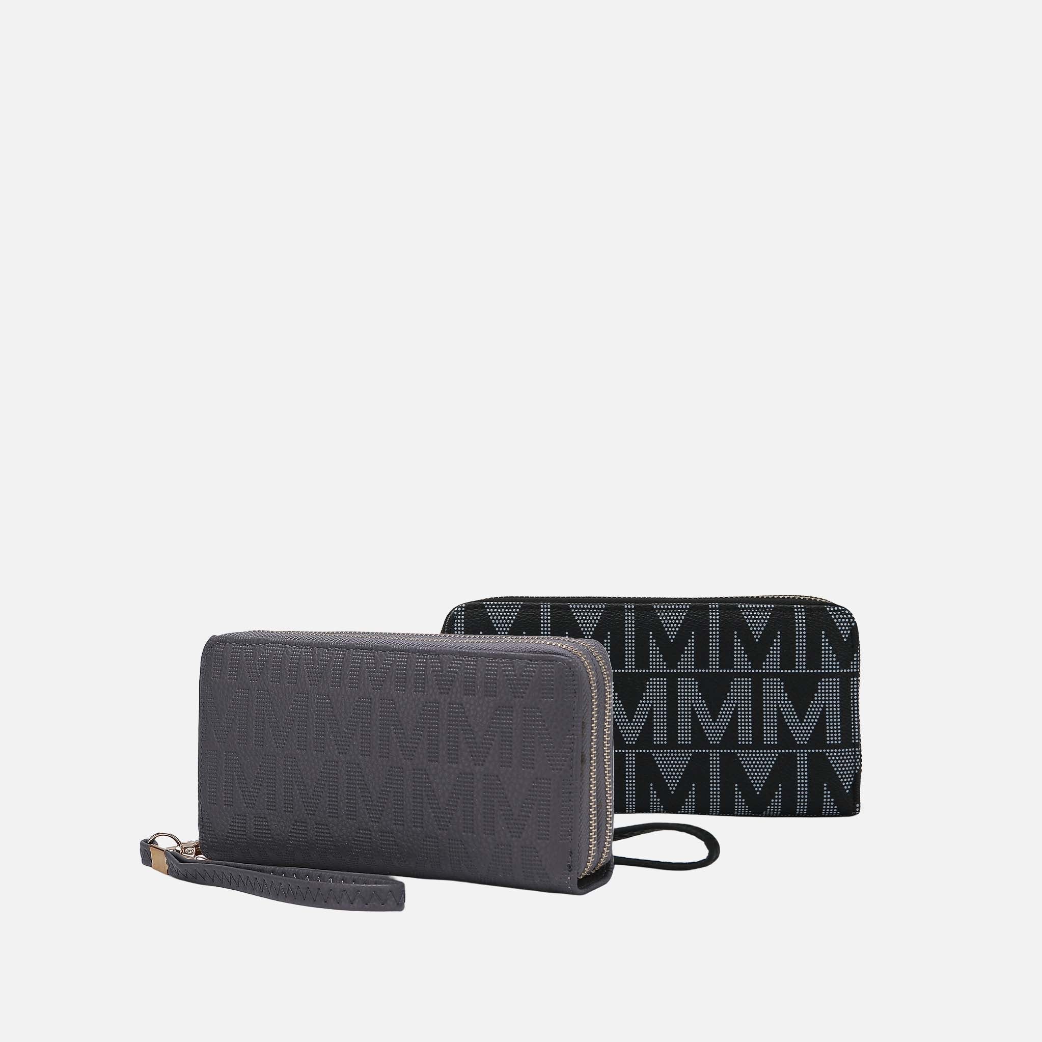 Kathe Embossed M Signature Wallet Wristlet-thumbmail-2