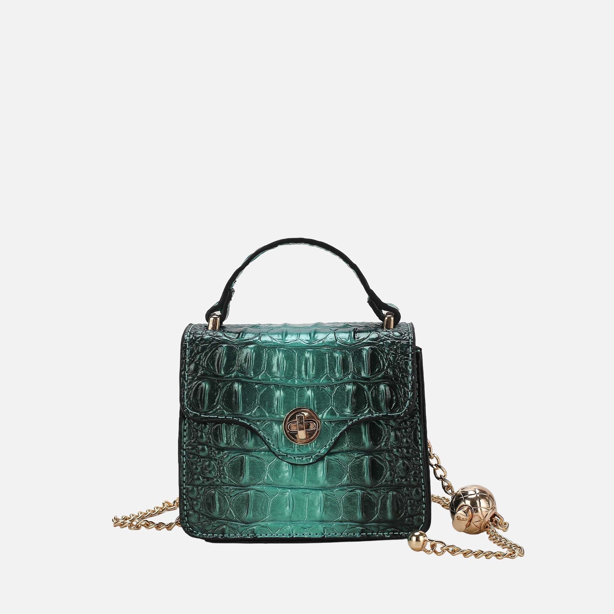 Luxe Croc-Embossed Mini Satchel-thumbmail-4