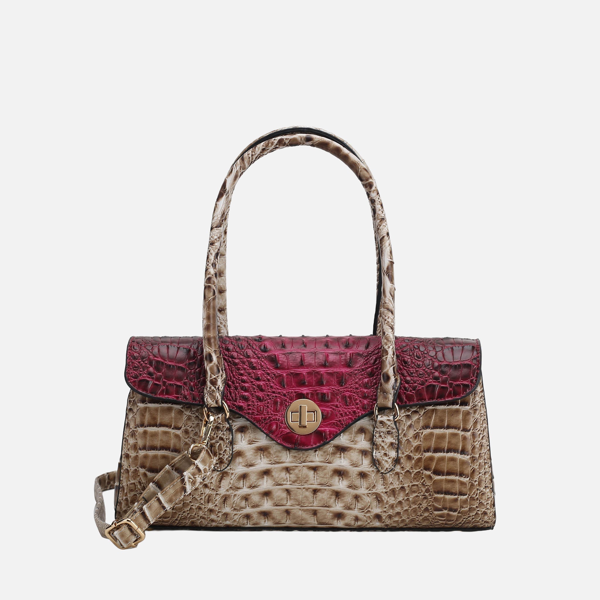 Liviana Croc-Embossed Shoulder Bag-thumbmail-3
