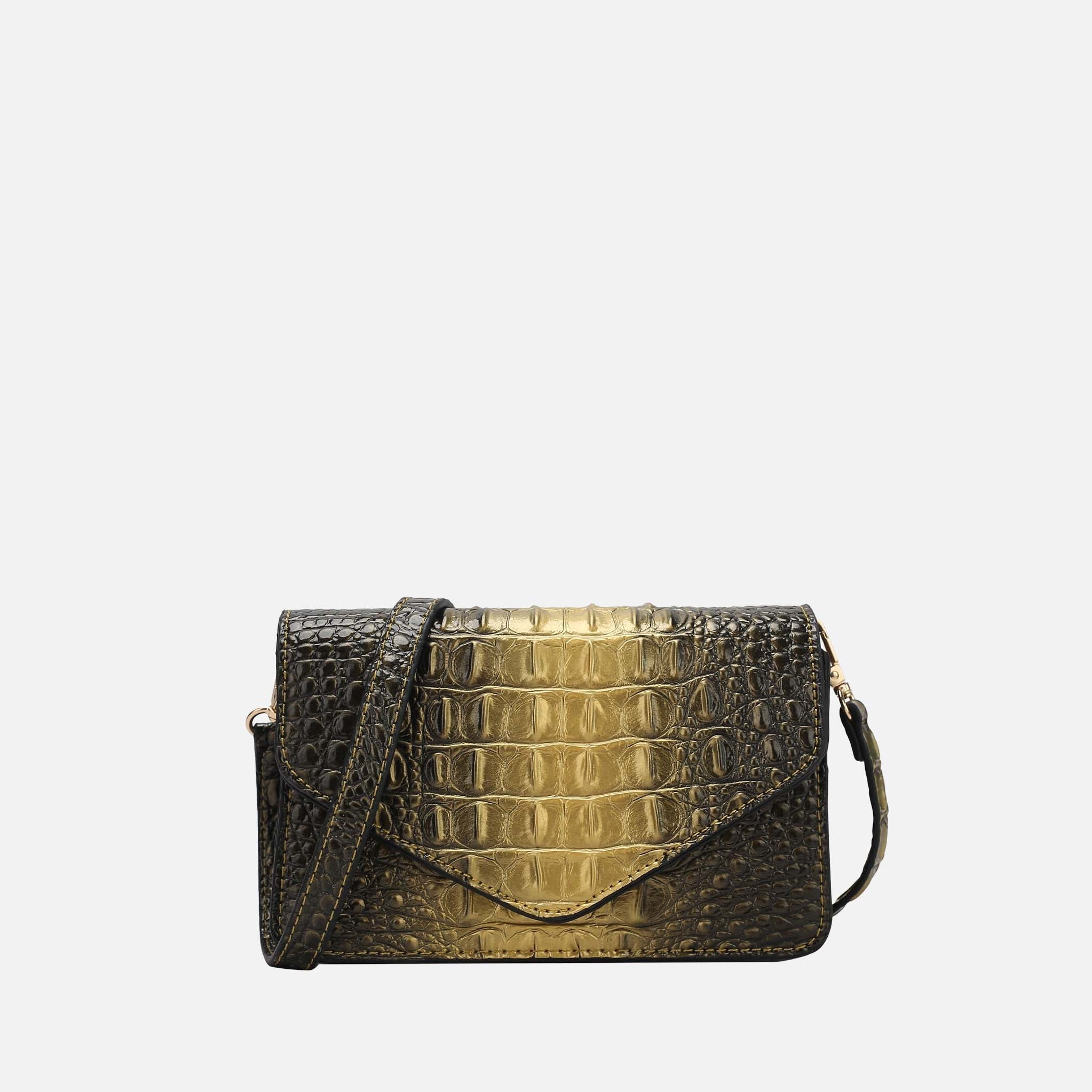 Vanta Croc-Embossed Saddle Bag-thumbmail-3