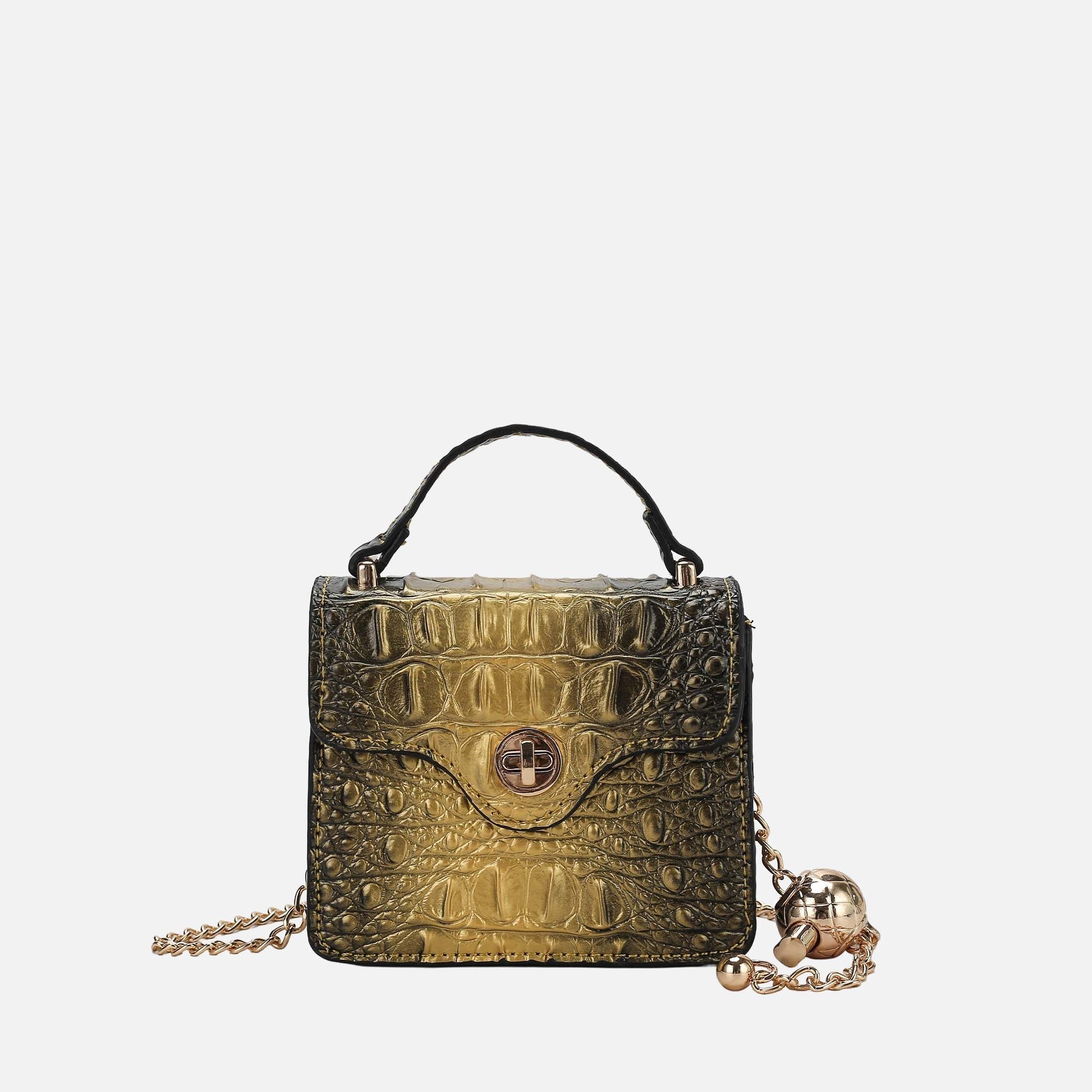 Luxe Croc-Embossed Mini Satchel-thumbmail-3
