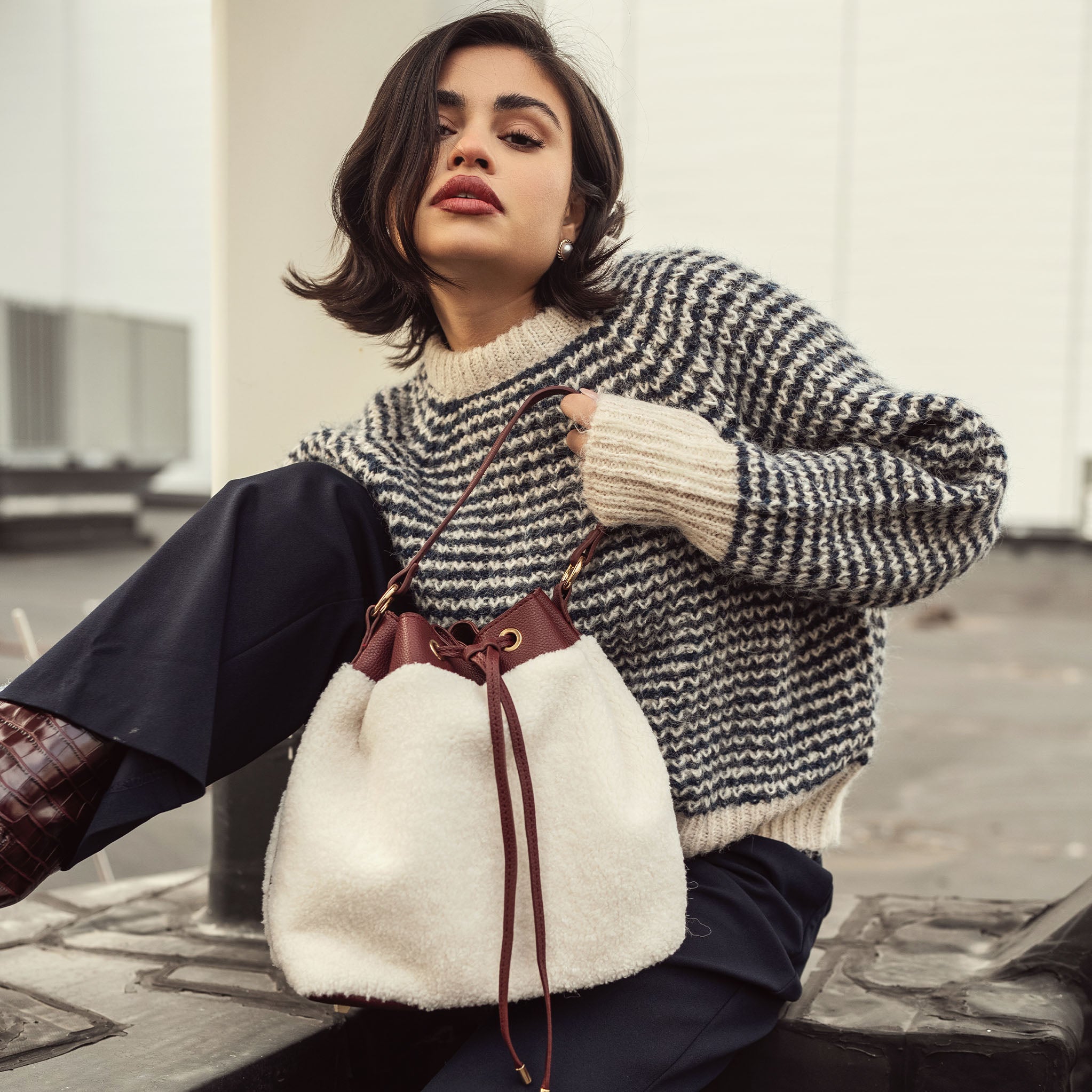 Saryn Faux Fur Bucket Bag and Set-thumbmail-5