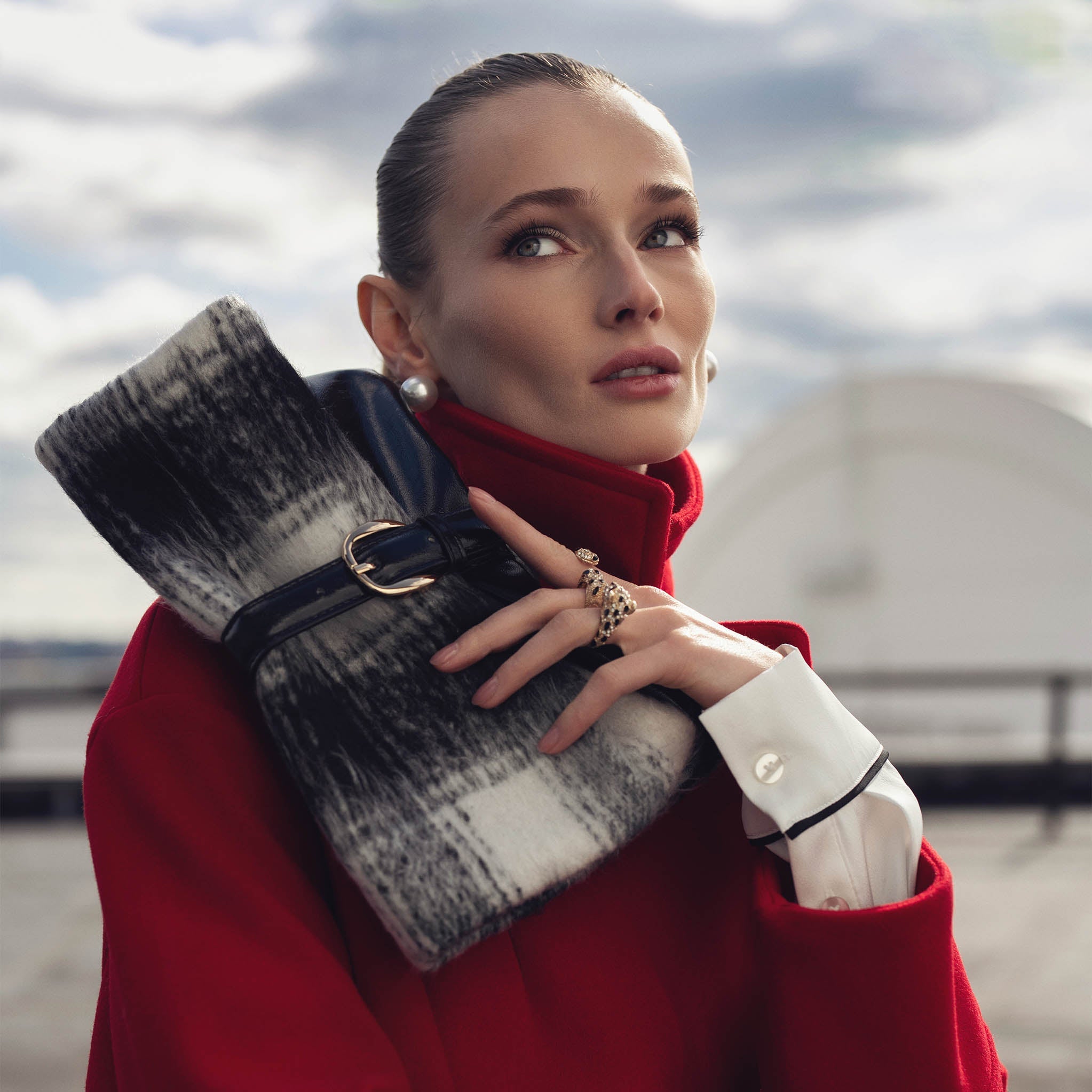 Koumei Faux Fur Clutch Bag-thumbmail-1