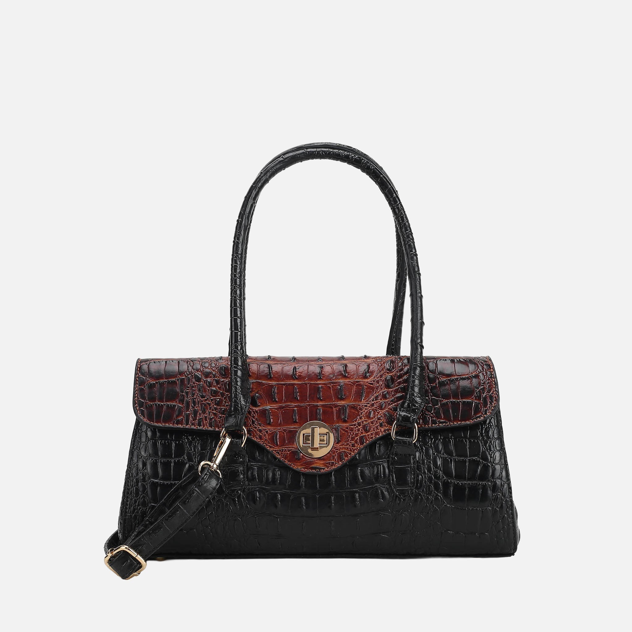 Liviana Croc-Embossed Shoulder Bag-thumbmail-5
