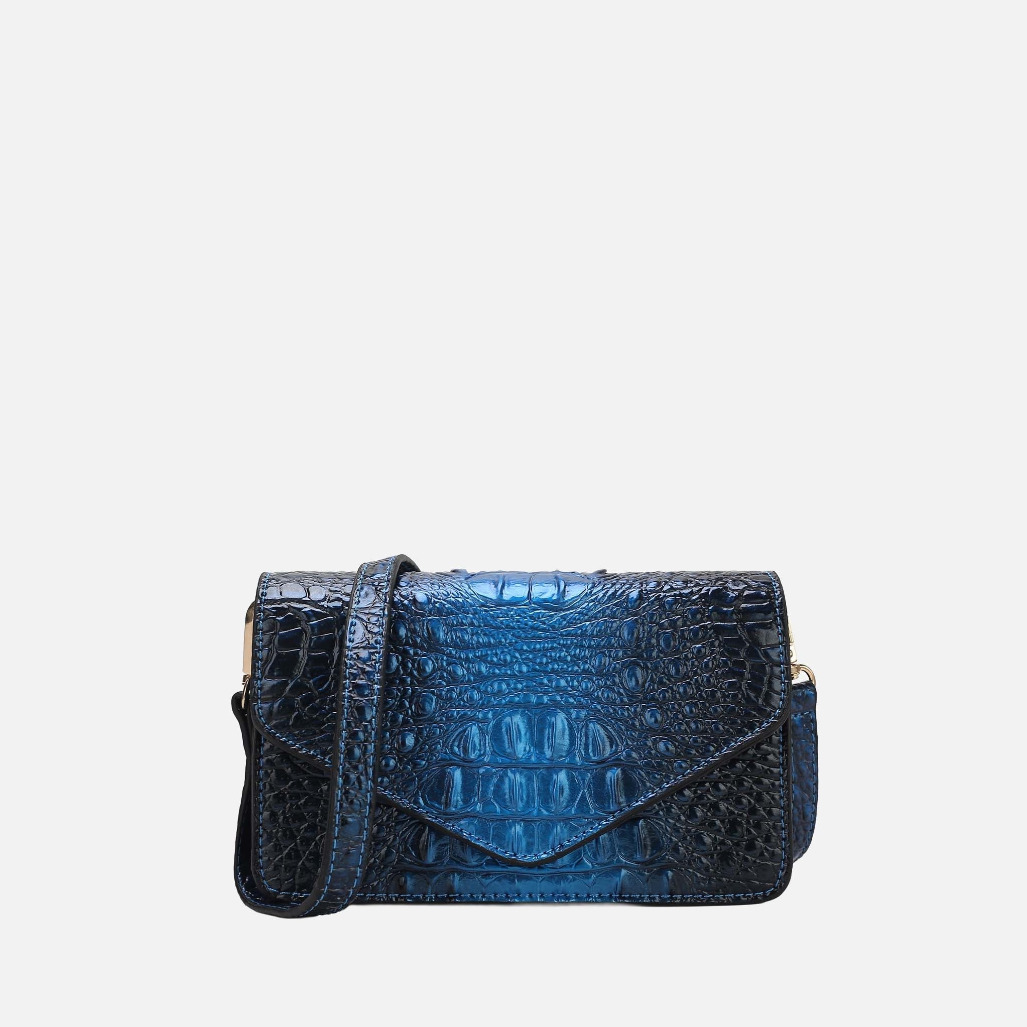 Vanta Croc-Embossed Saddle Bag-thumbmail-4