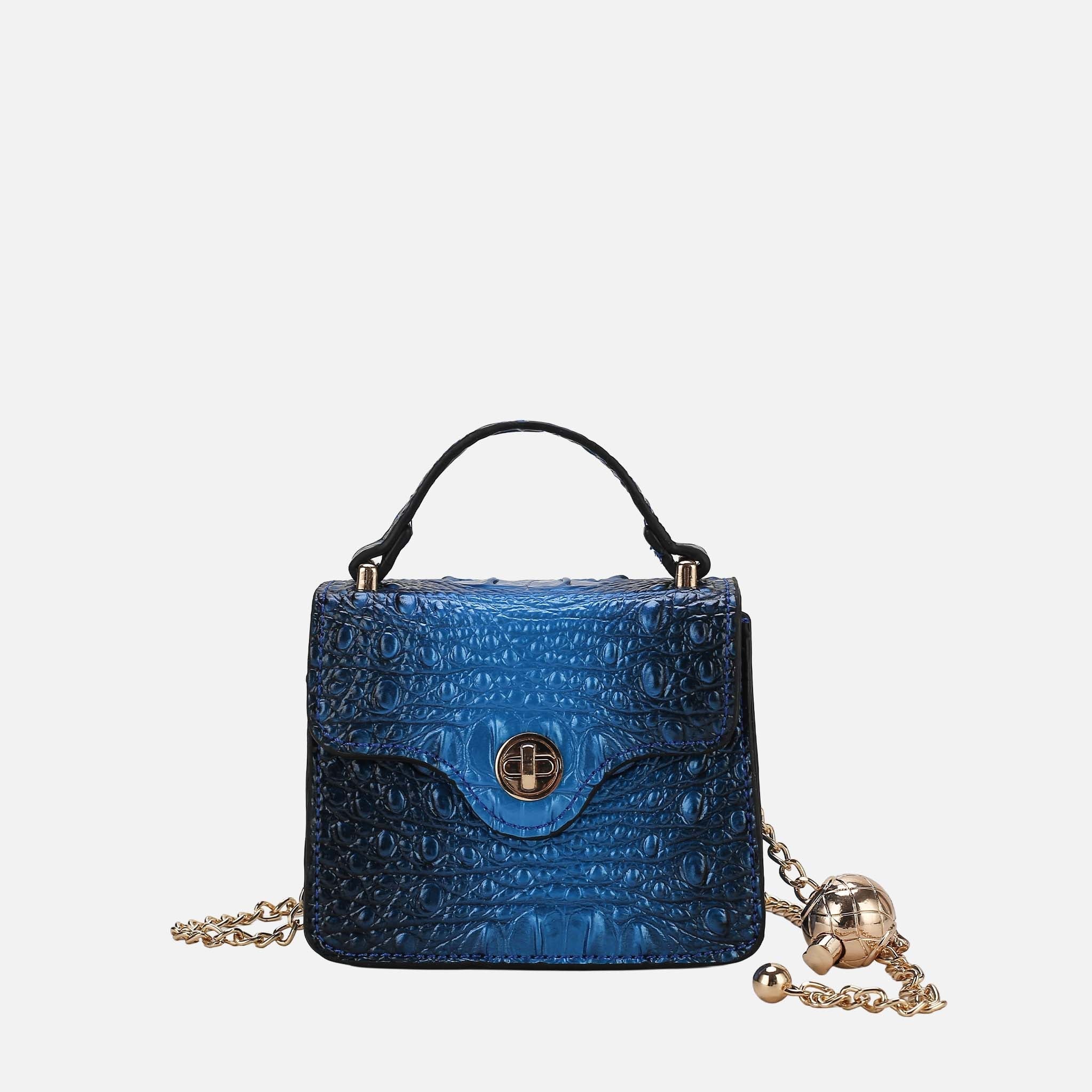 Luxe Croc-Embossed Mini Satchel-thumbmail-6