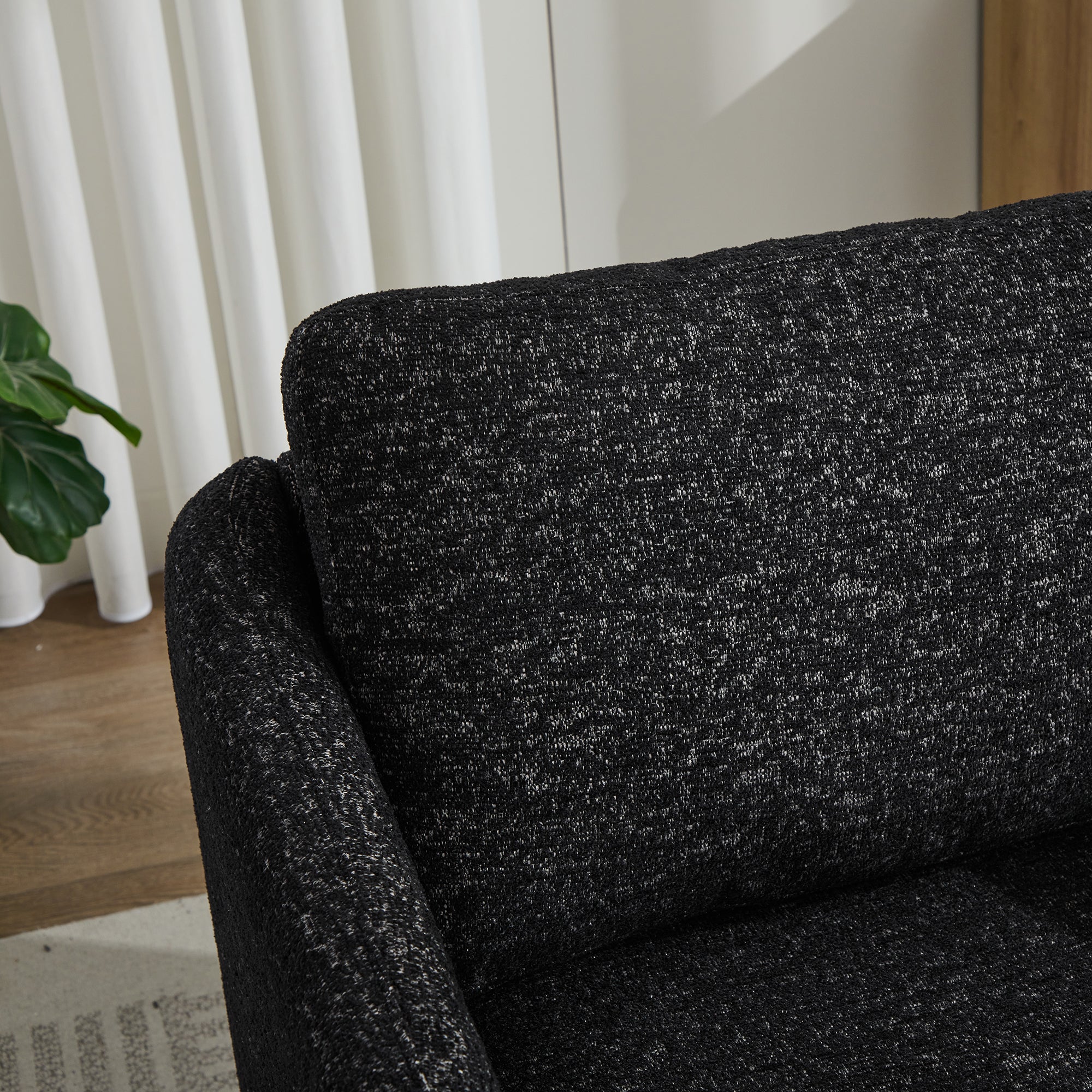 31.5"W  Comfy Round Swivel Accent Chair-thumbmail-3