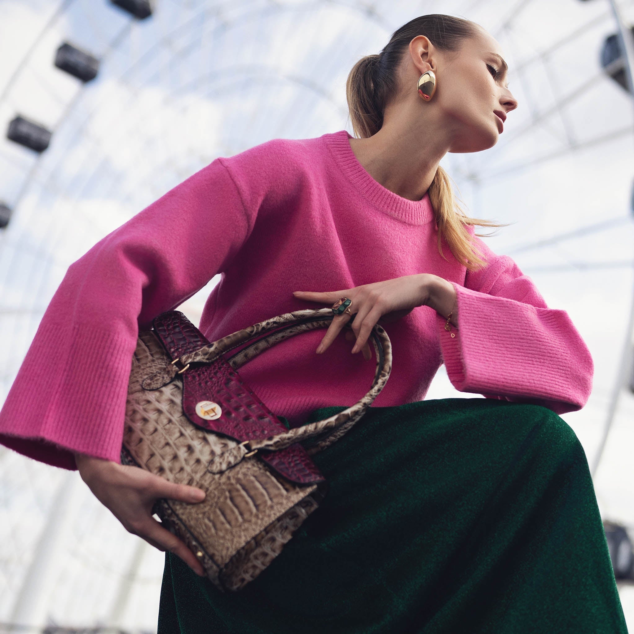 Liviana Croc-Embossed Shoulder Bag-thumbmail-6