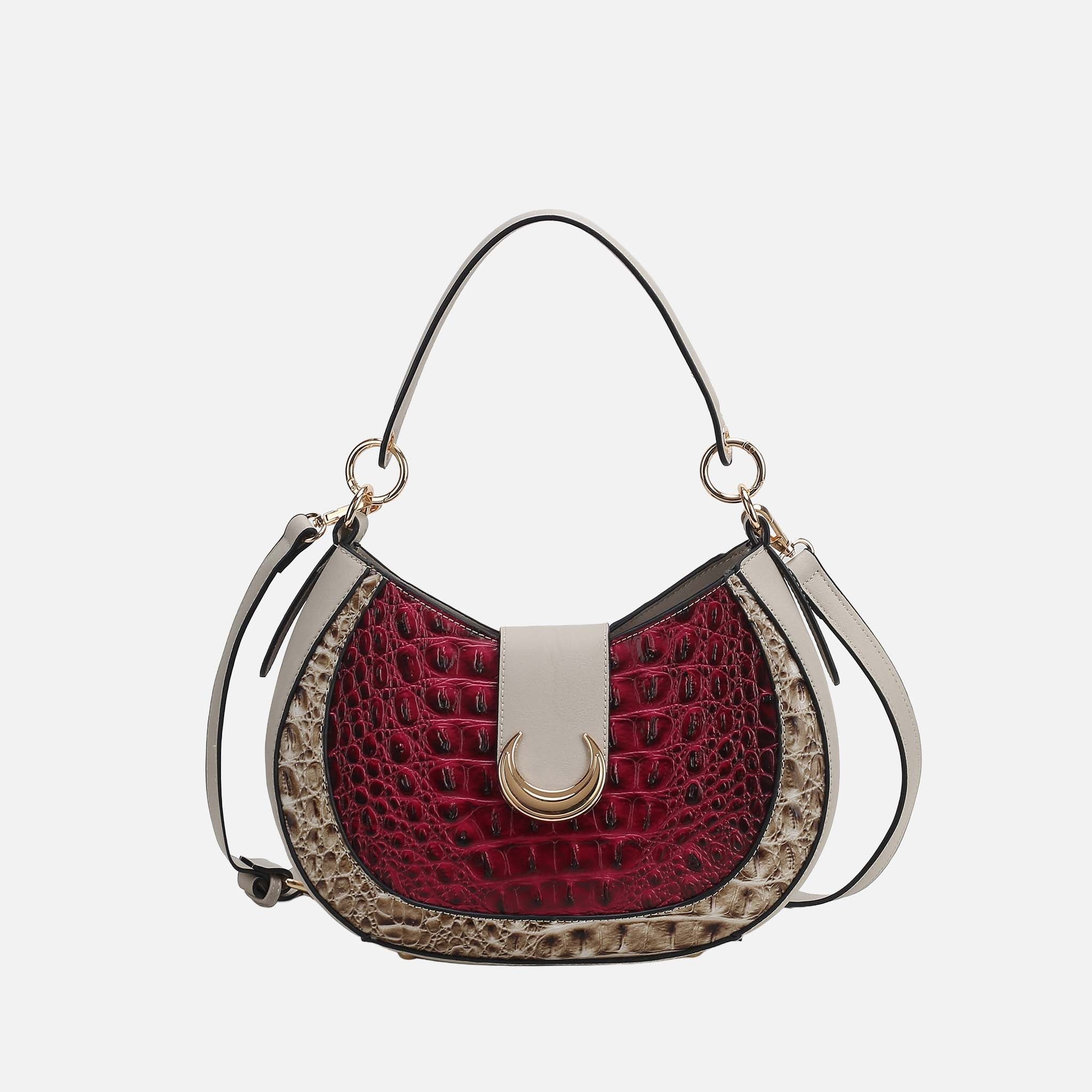 Jain Croc-Embossed Shoulder Bag-thumbmail-1