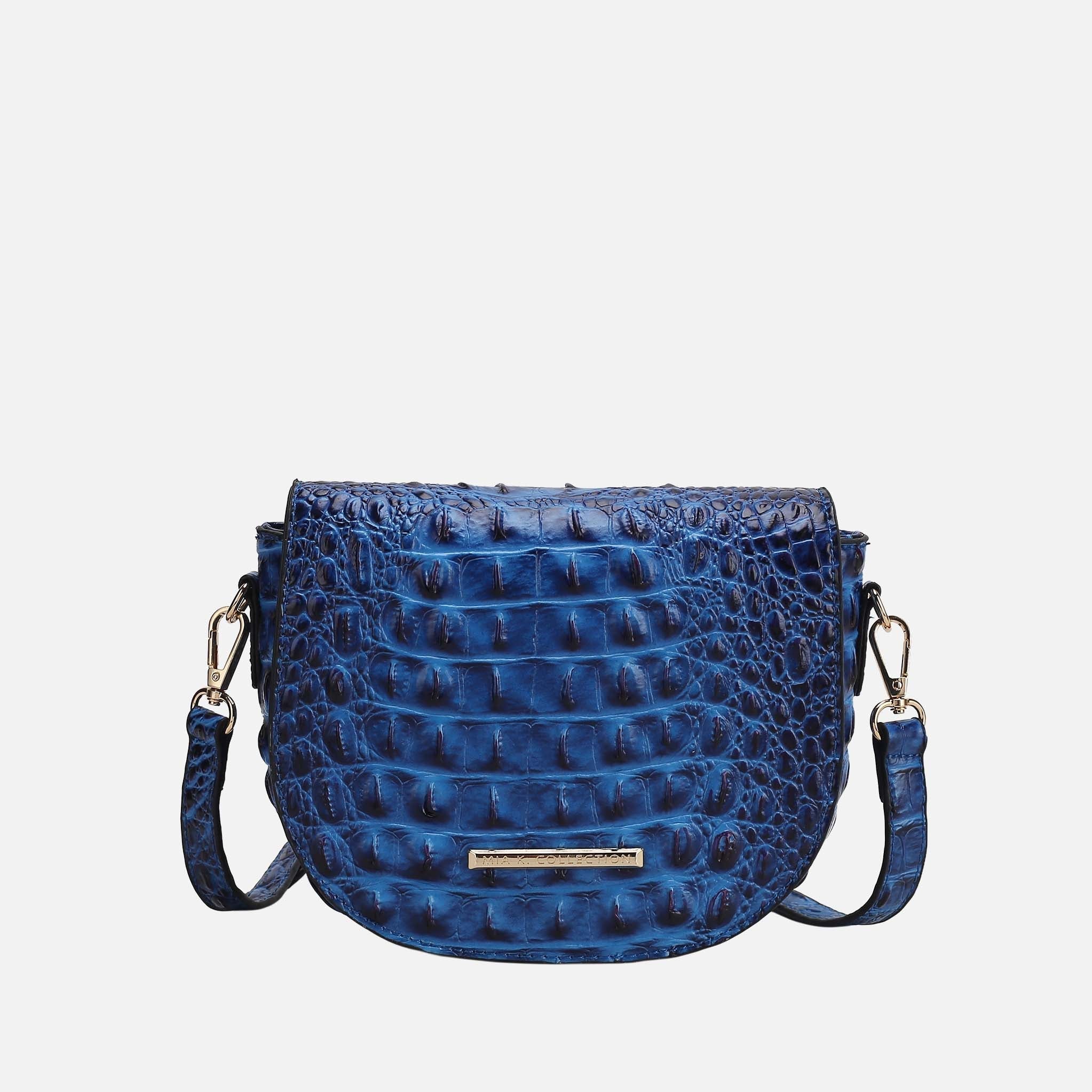Amalia Solid Croc Crossbody Bag-thumbmail-1