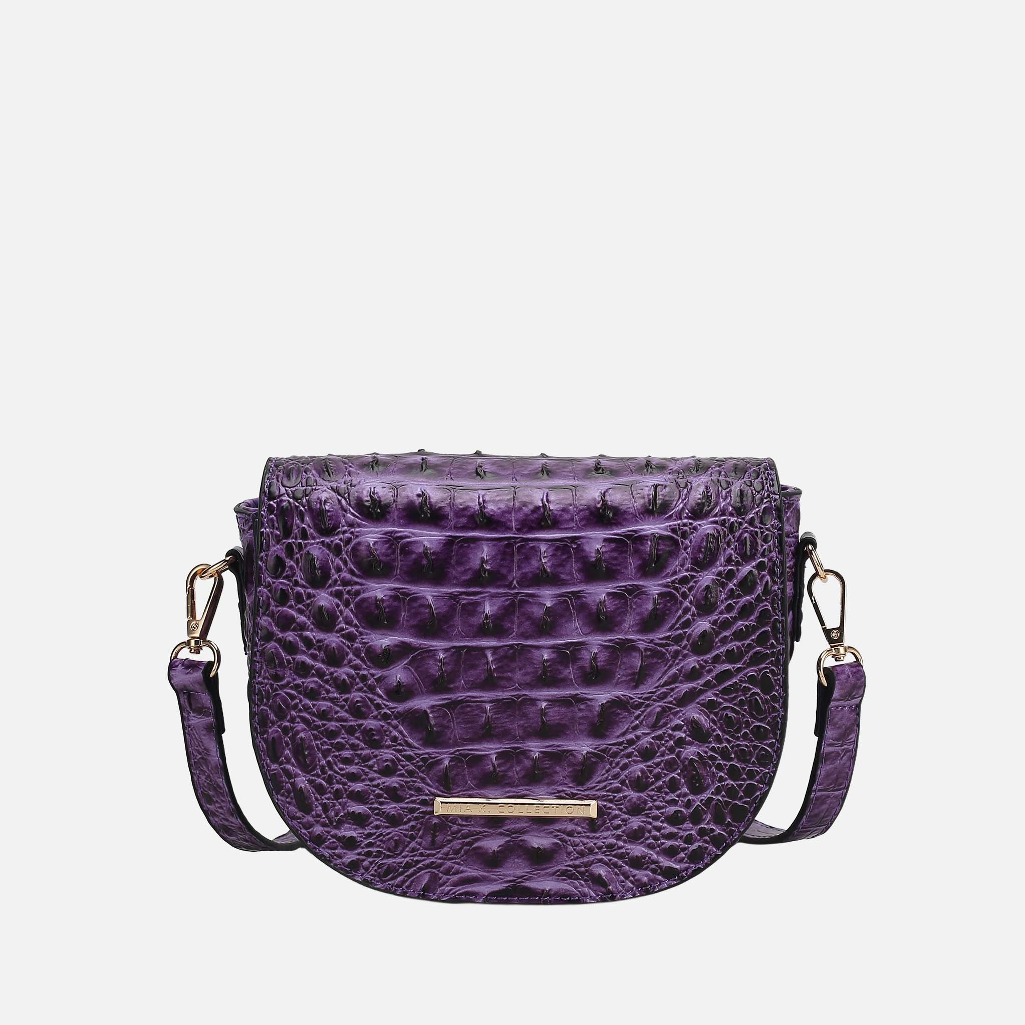 Amalia Solid Croc Crossbody Bag-thumbmail-2