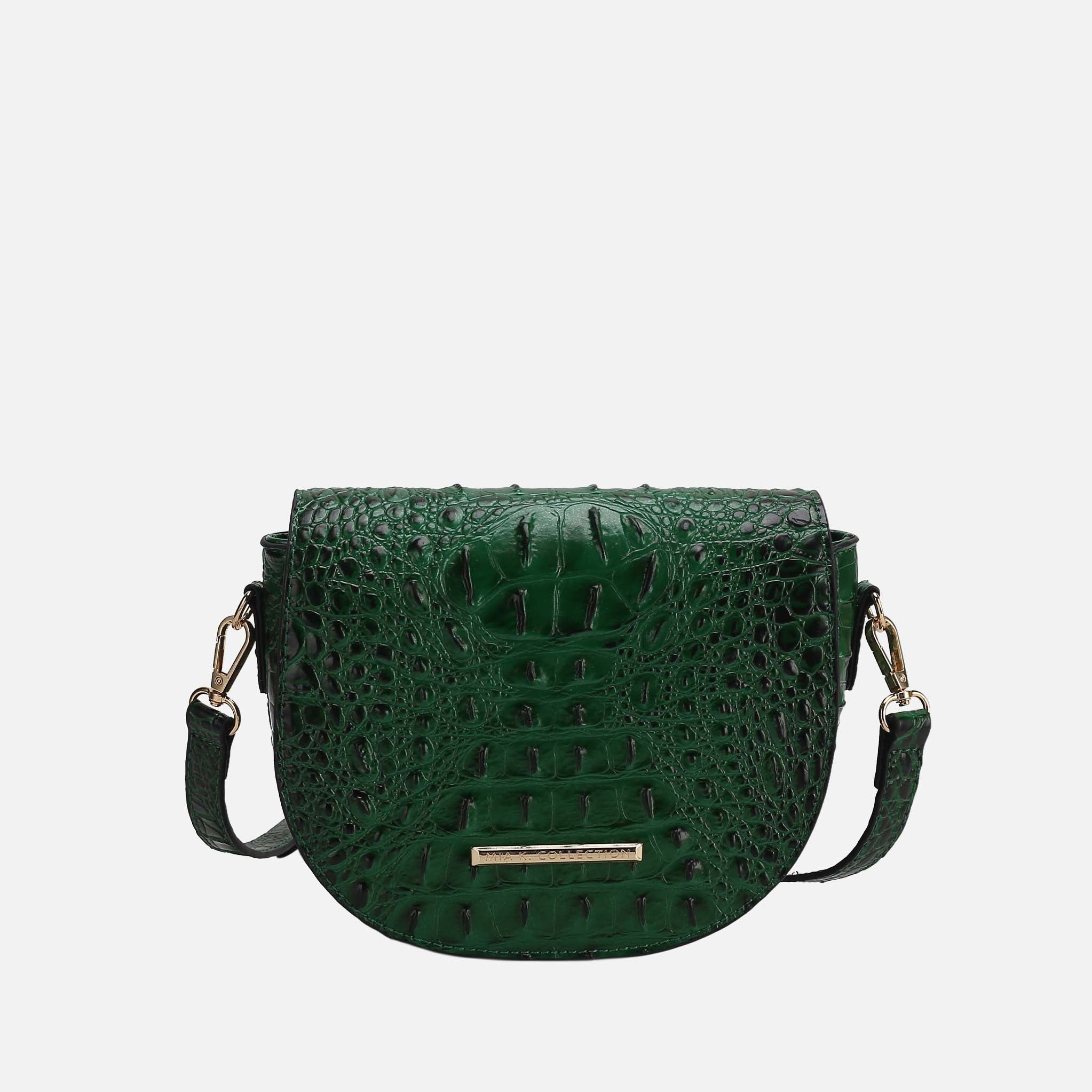Amalia Solid Croc Crossbody Bag-thumbmail-2