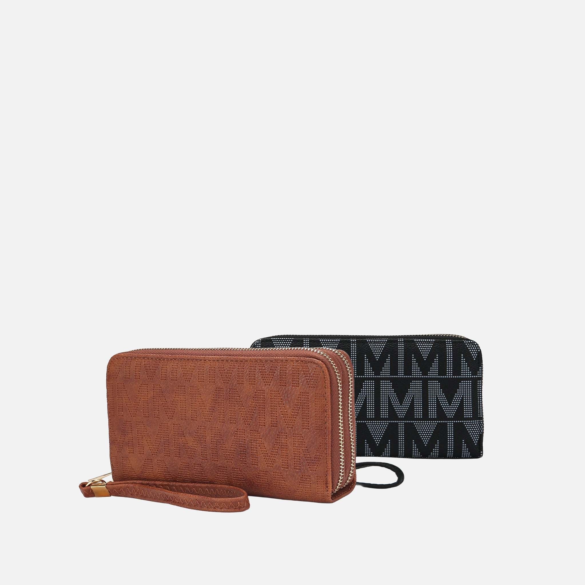 Kathe Embossed M Signature Wallet Wristlet-thumbmail-8