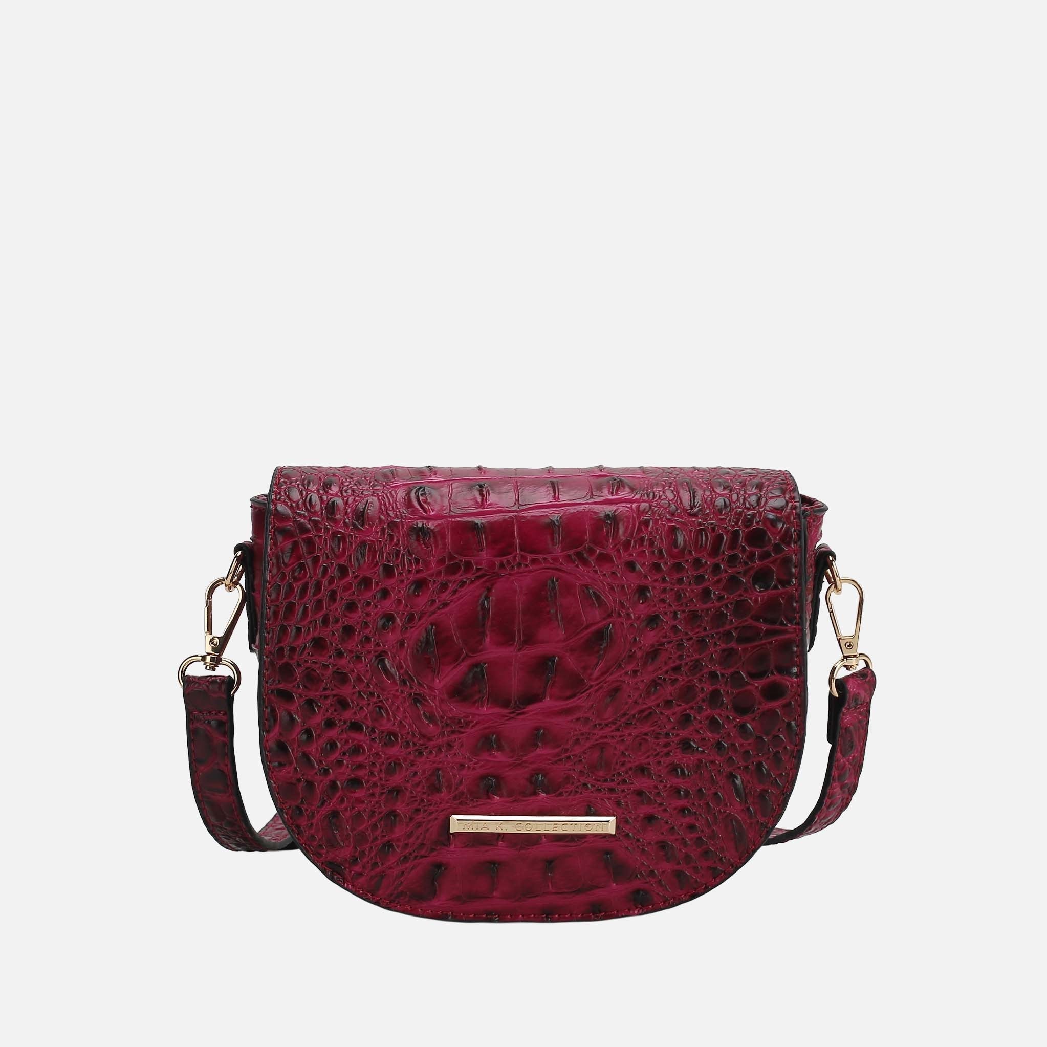 Amalia Solid Croc Crossbody Bag-thumbmail-6