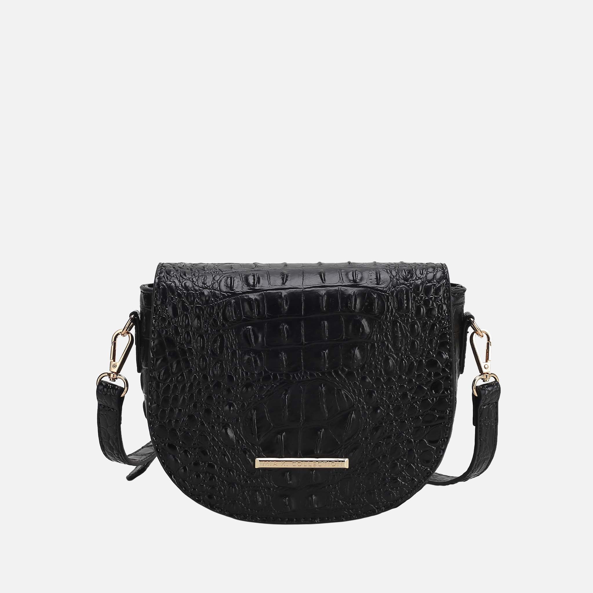 Amalia Solid Croc Crossbody Bag-thumbmail-4