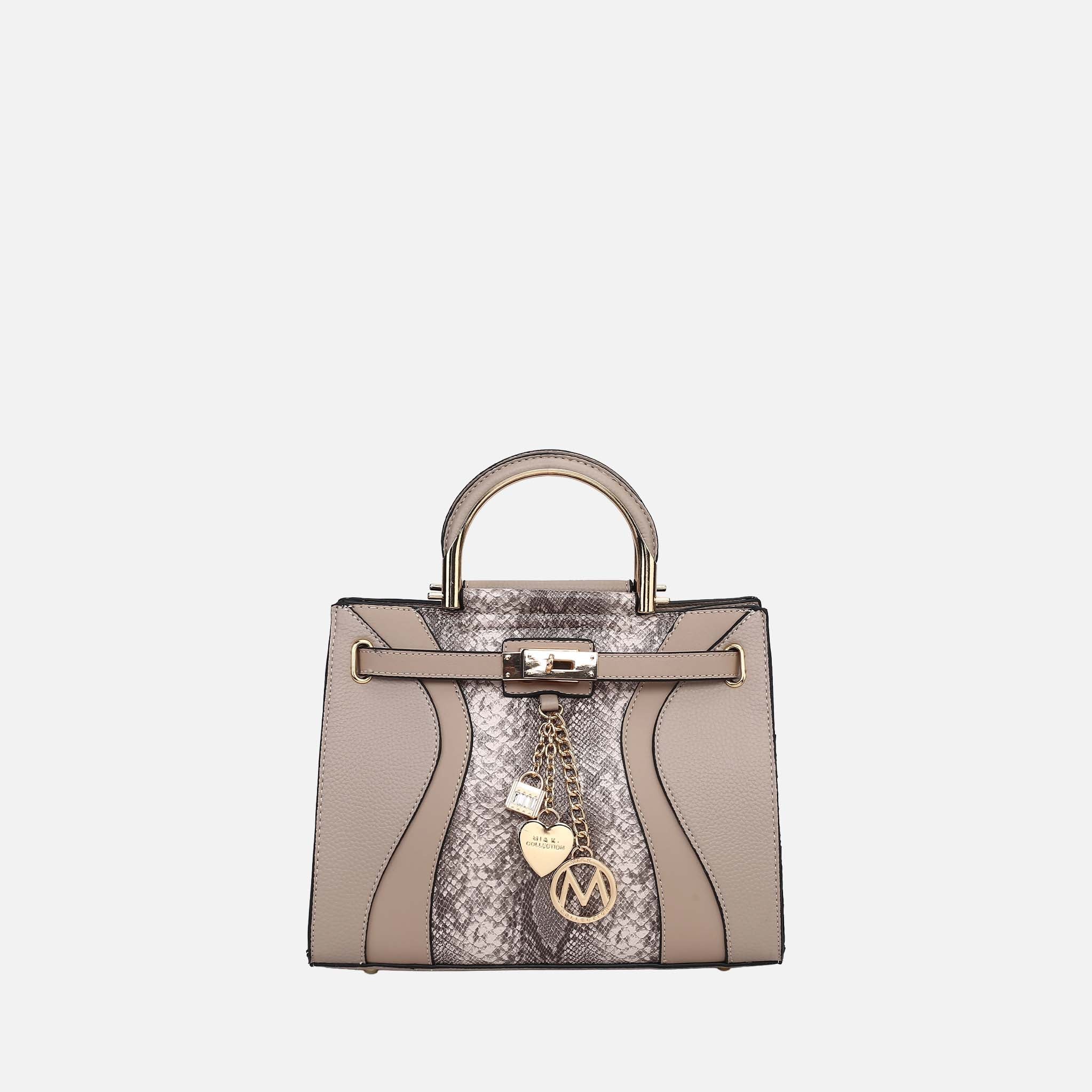 Cassia Snake Embossed Satchel Bag-thumbmail-11