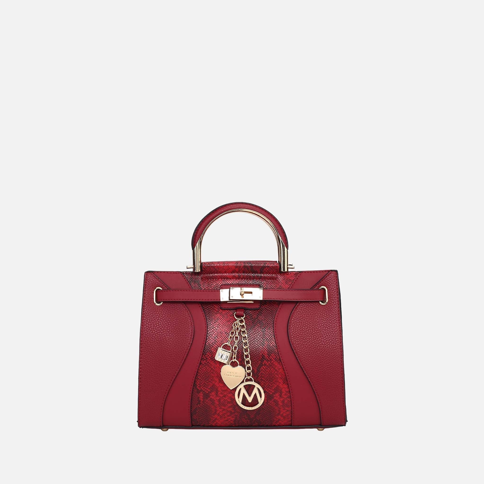Cassia Snake Embossed Satchel Bag-thumbmail-13