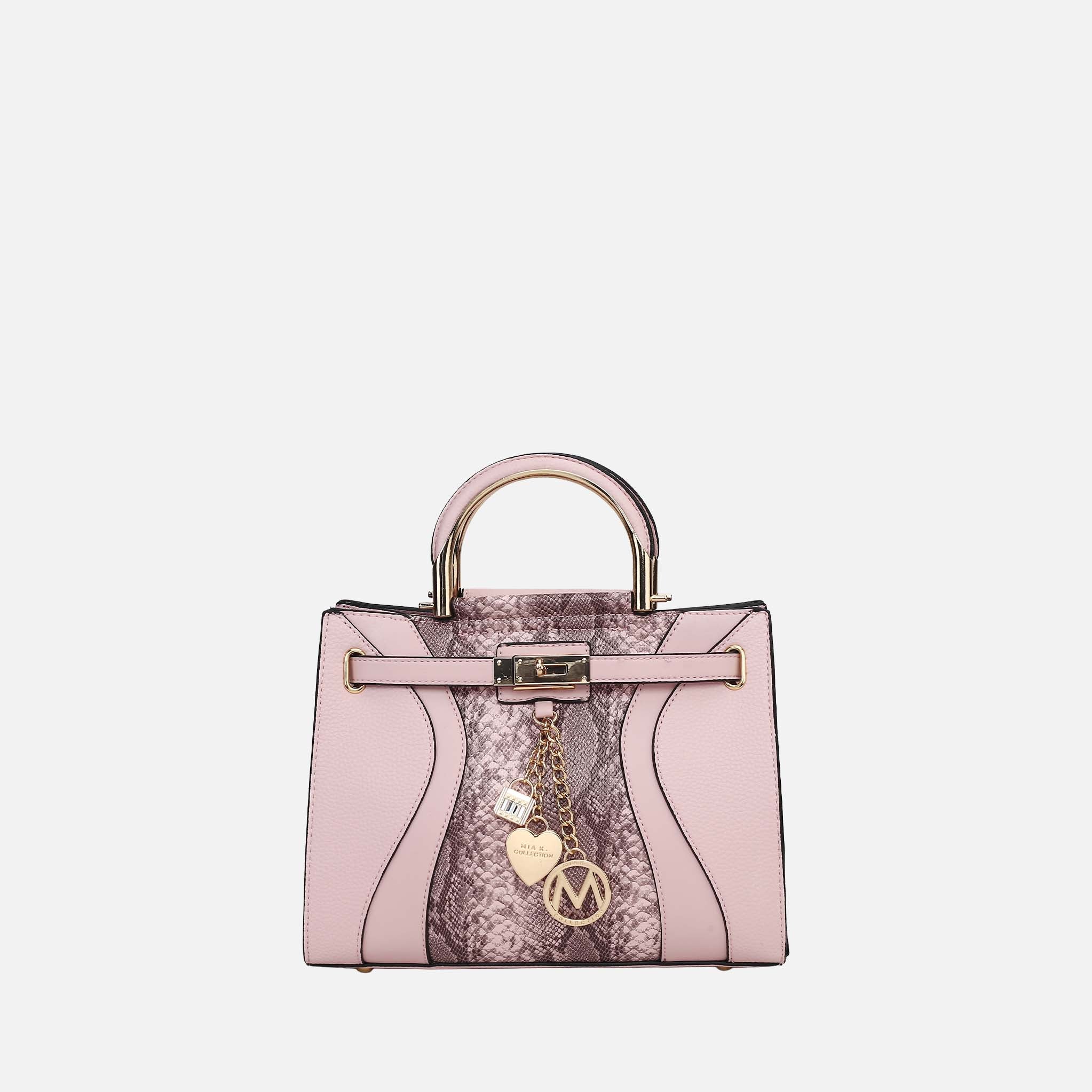 Cassia Snake Embossed Satchel Bag-thumbmail-1