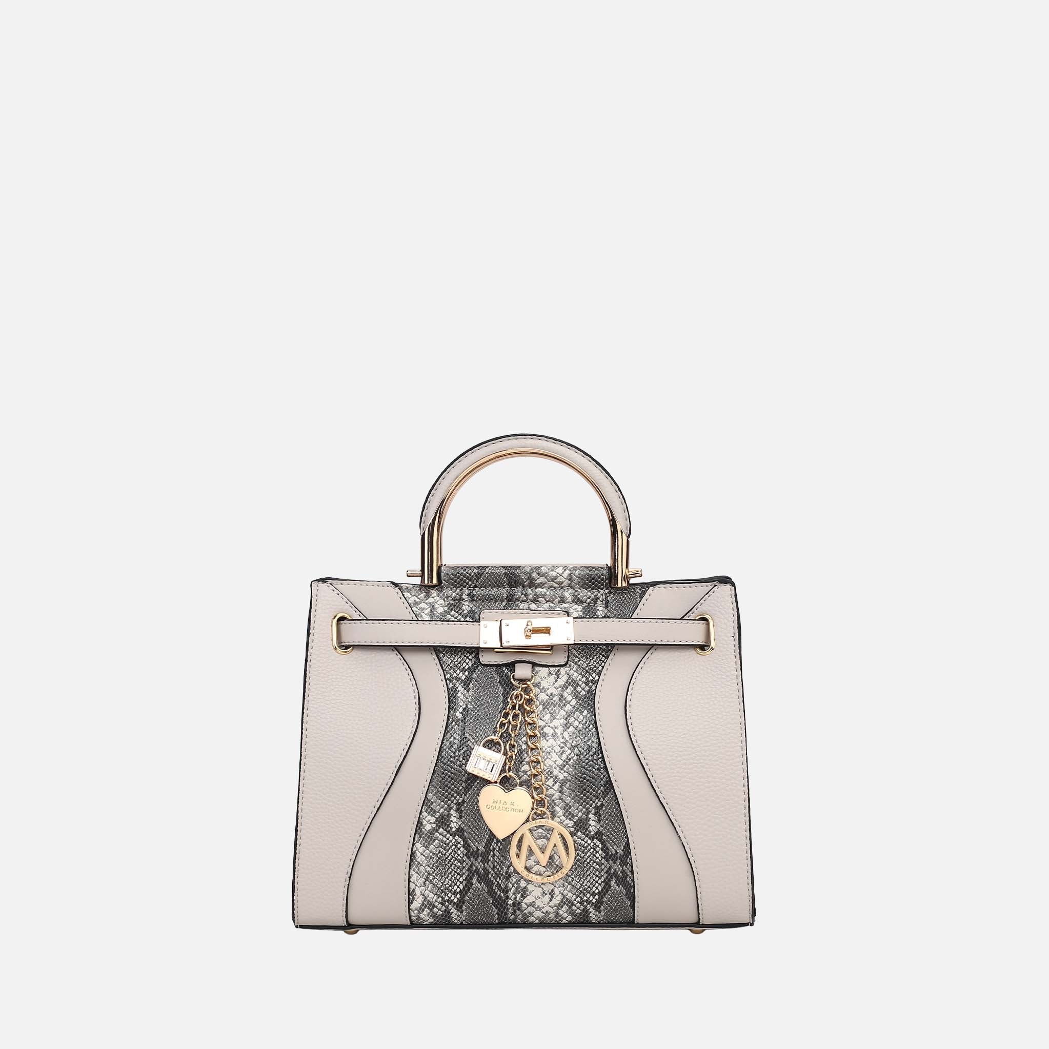 Cassia Snake Embossed Satchel Bag-thumbmail-8