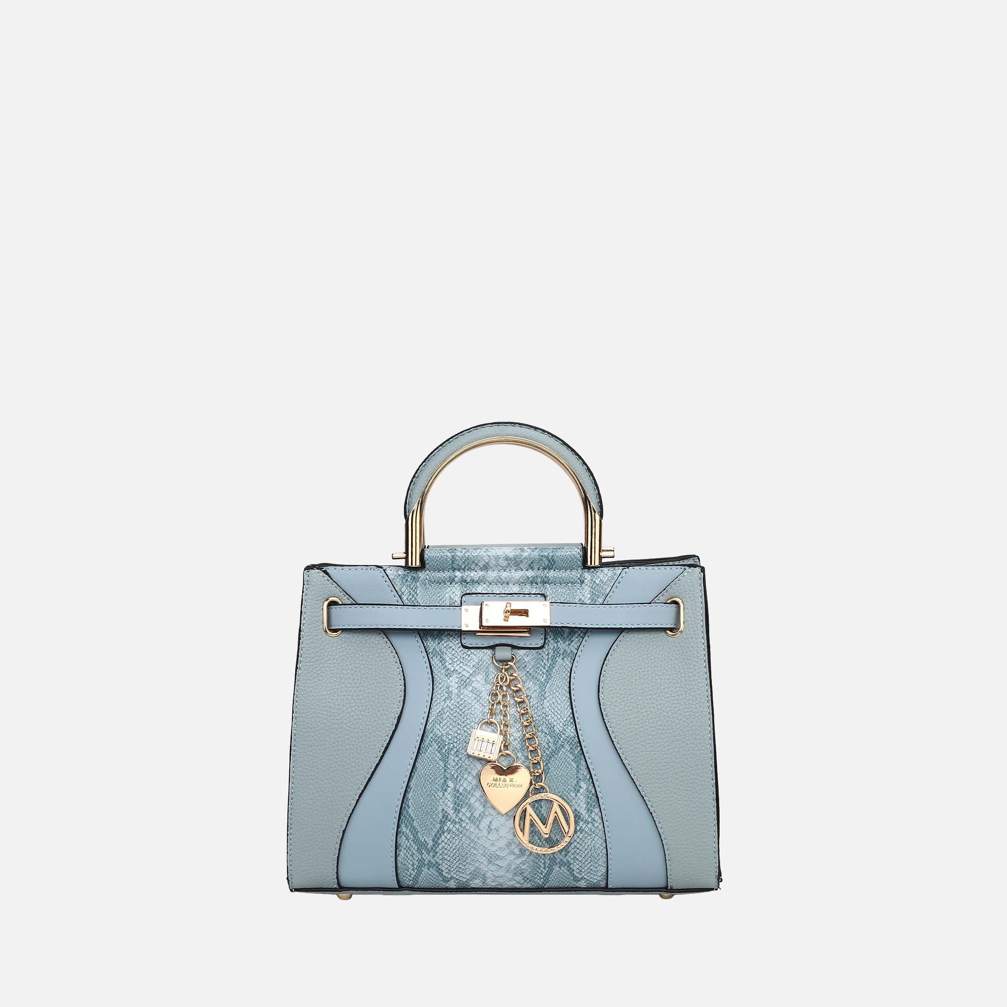 Cassia Snake Embossed Satchel Bag-thumbmail-4