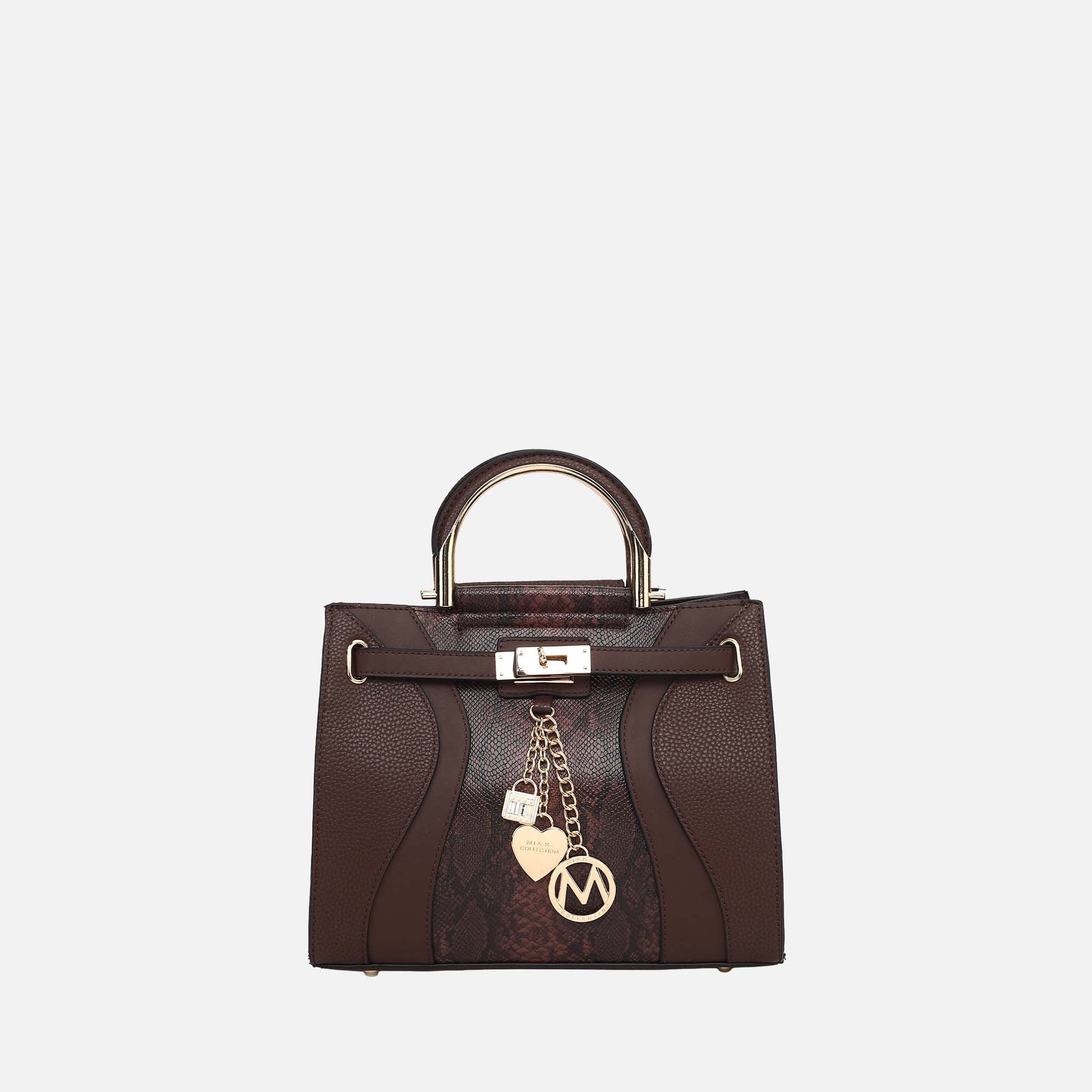 Cassia Snake Embossed Satchel Bag-thumbmail-7