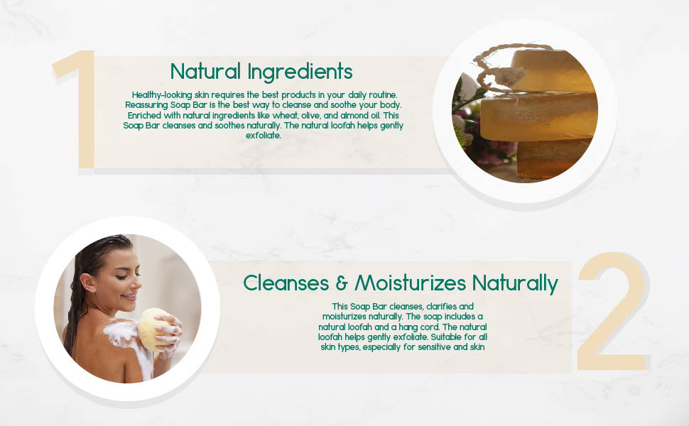 Reassuring Soap Bar. Wheat, Olive, and Almond Oil.-thumbmail-10