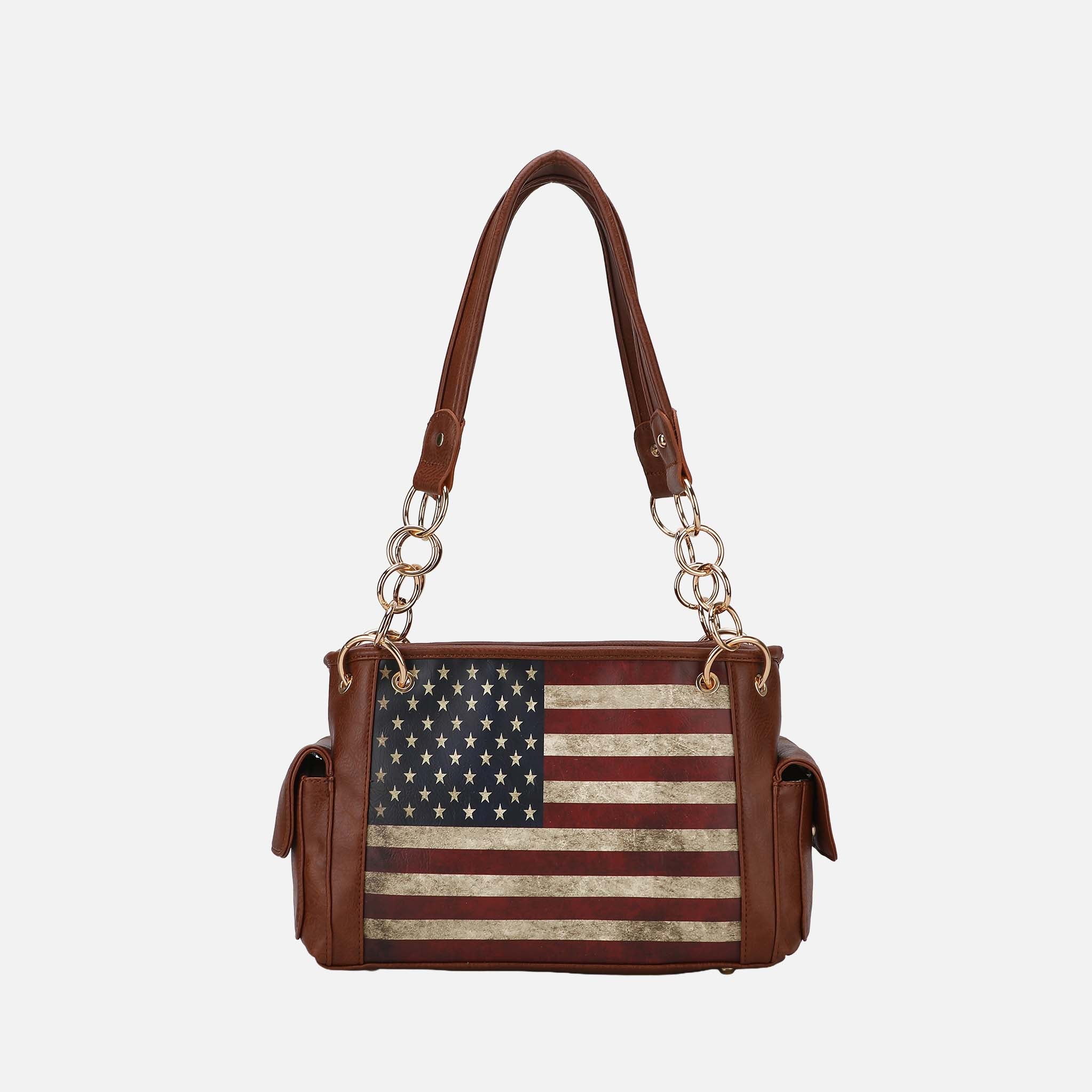 Alaina Printed Flag Shoulder Bag-thumbmail-1