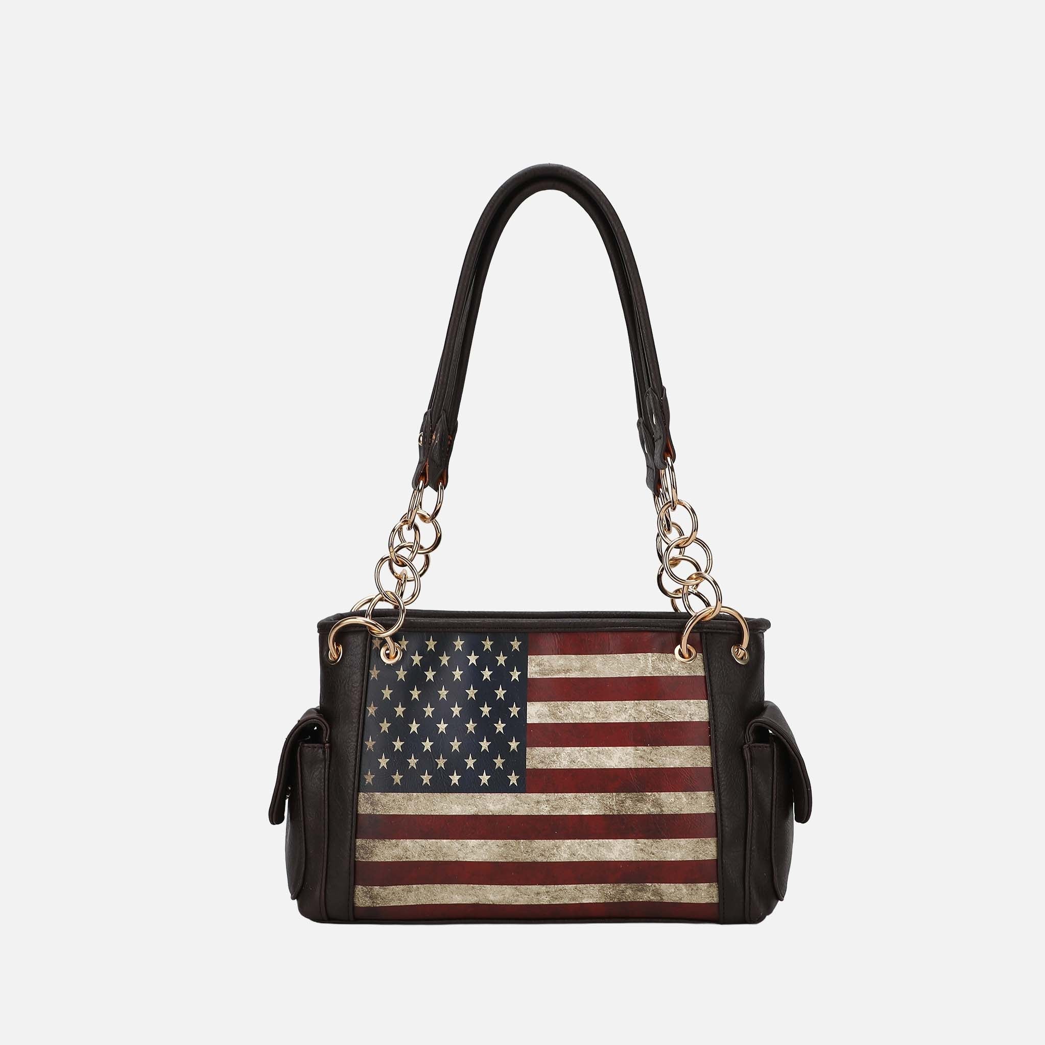 Alaina Printed Flag Shoulder Bag-thumbmail-2