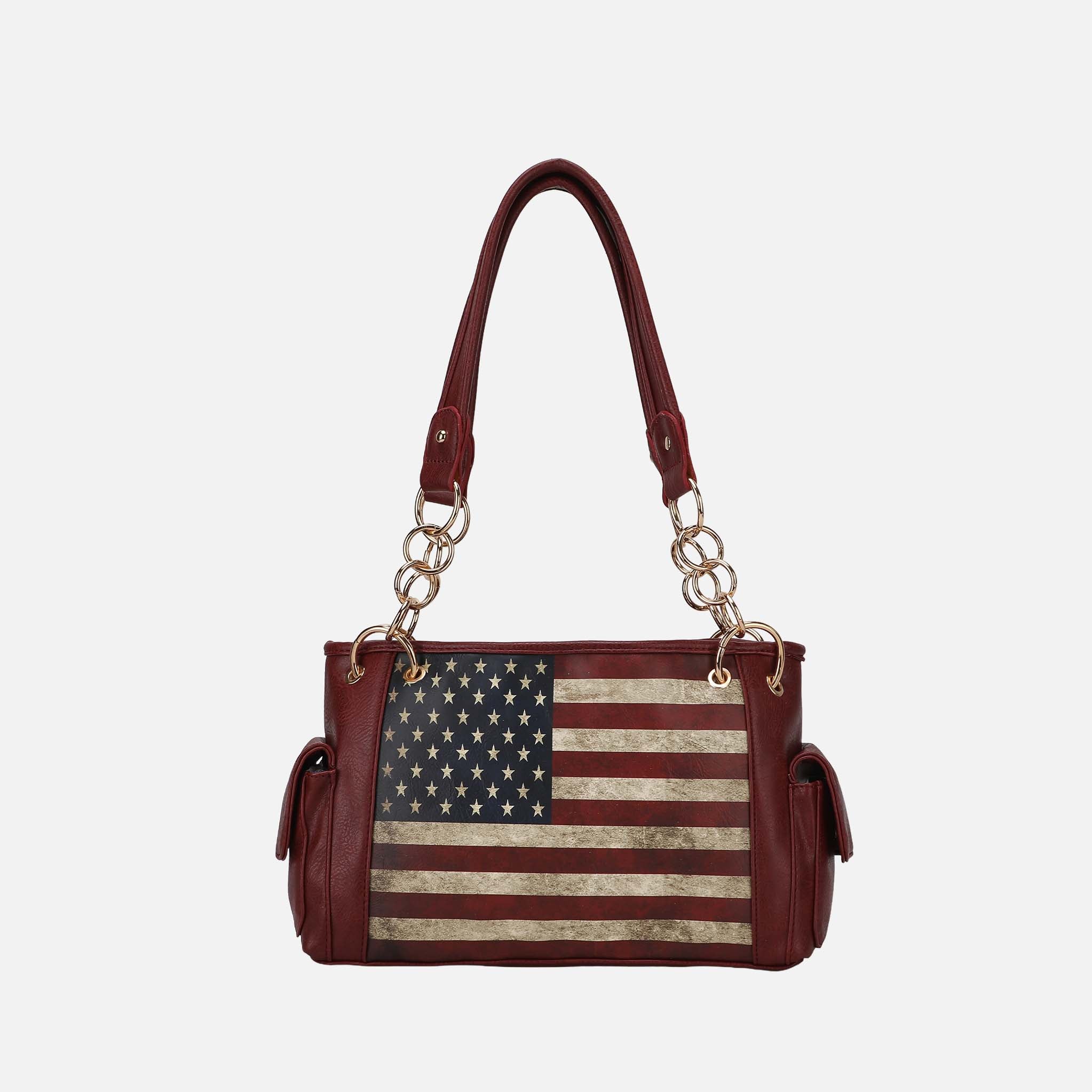 Alaina Printed Flag Shoulder Bag-thumbmail-3