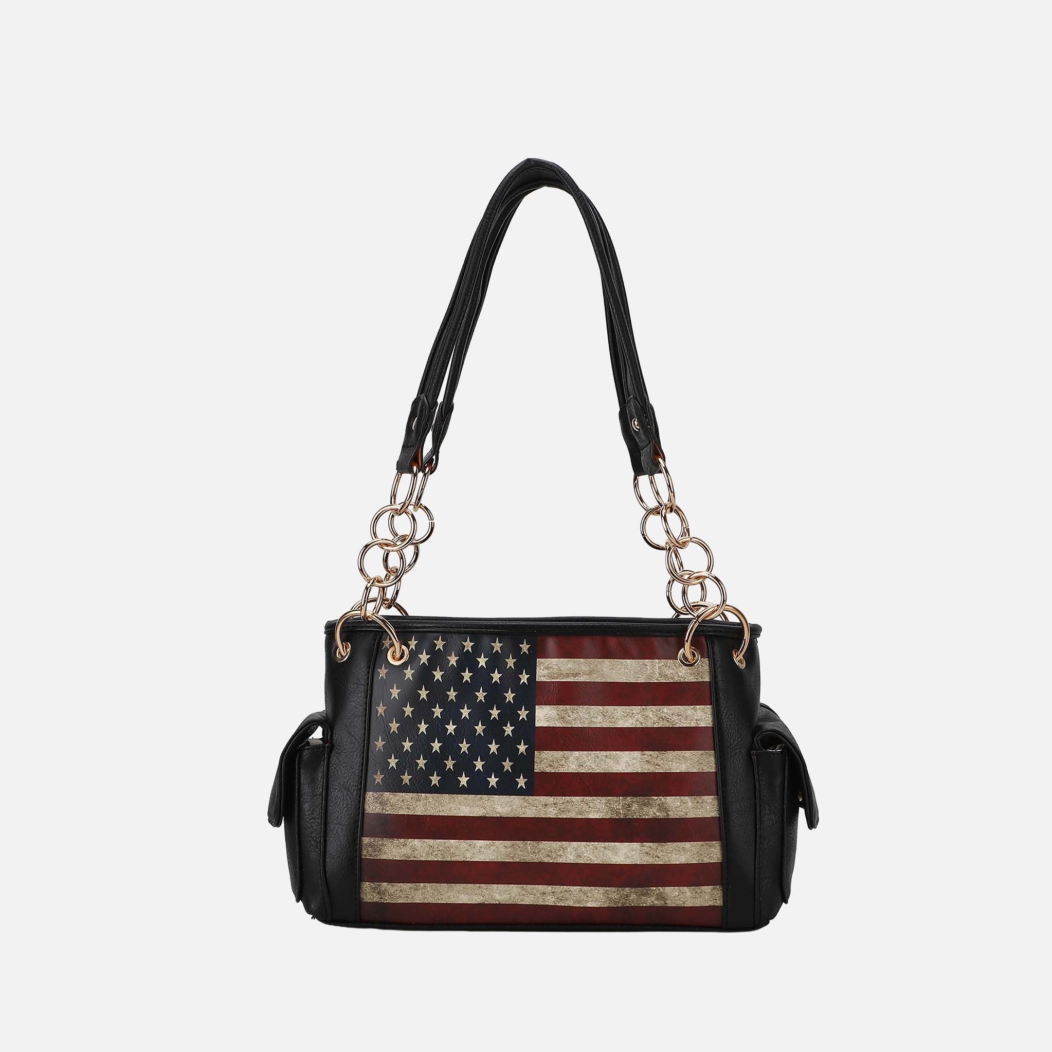 Alaina Printed Flag Shoulder Bag-thumbmail-5