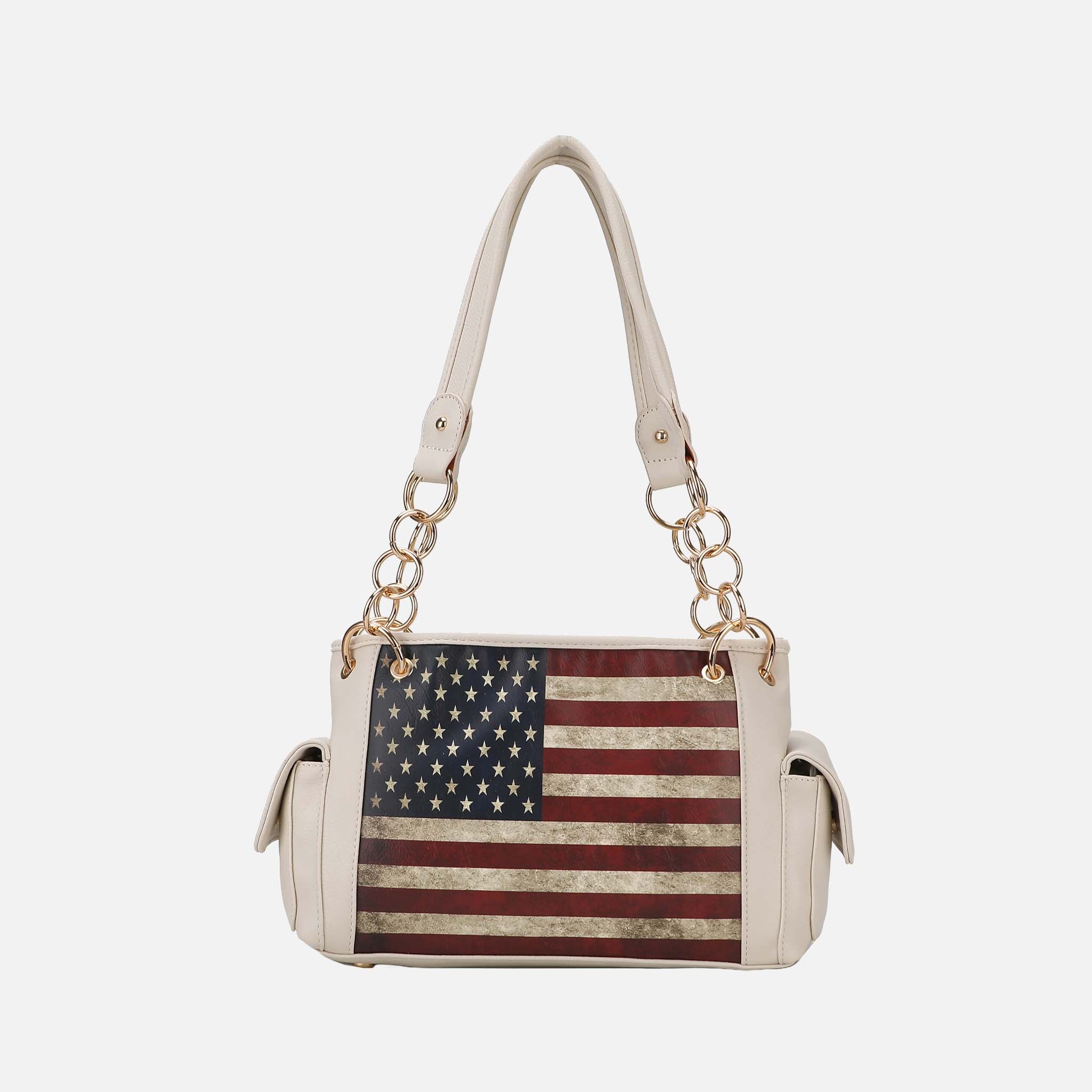 Alaina Printed Flag Shoulder Bag-thumbmail-7