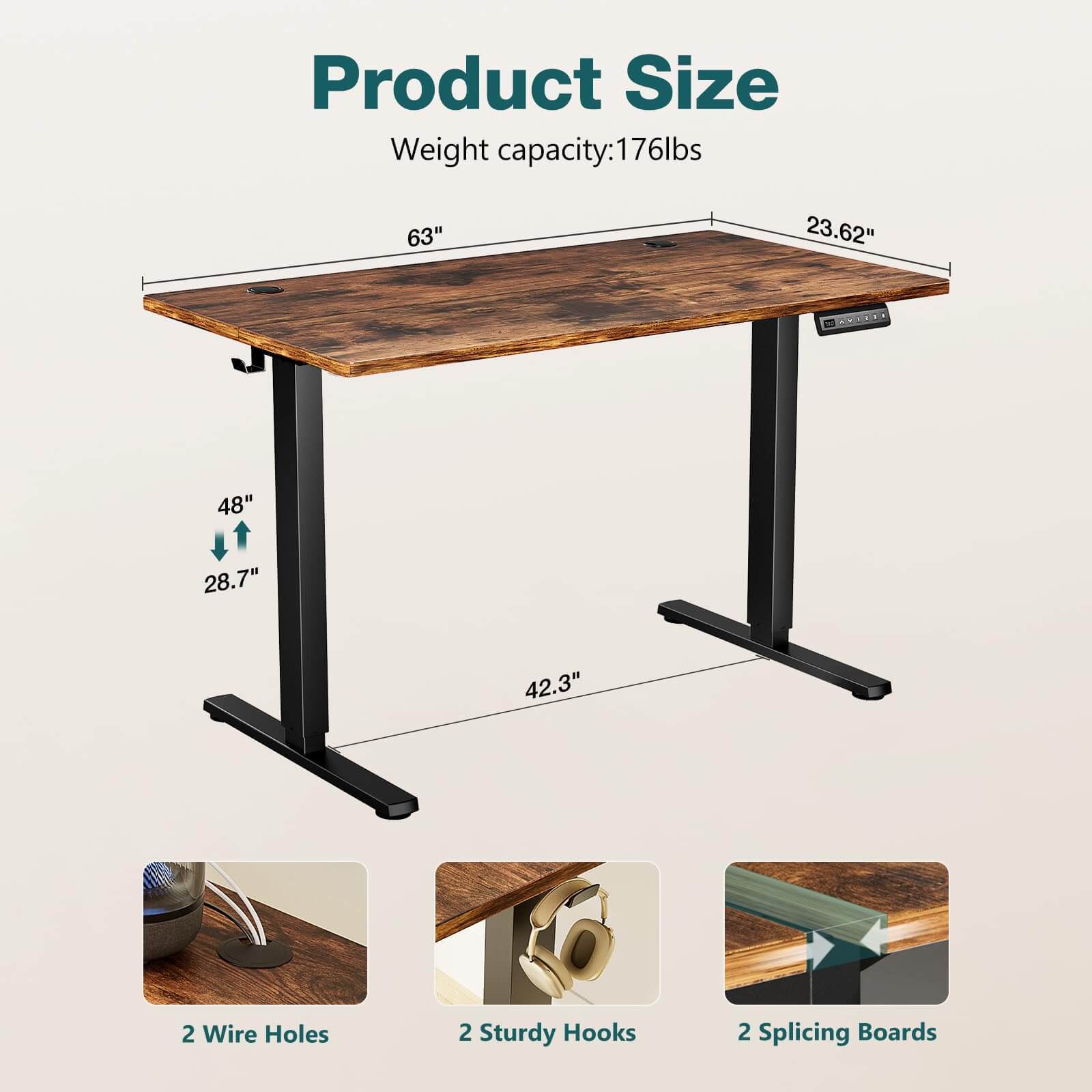 Electric Height Adjustable Standing Desk-thumbmail-3