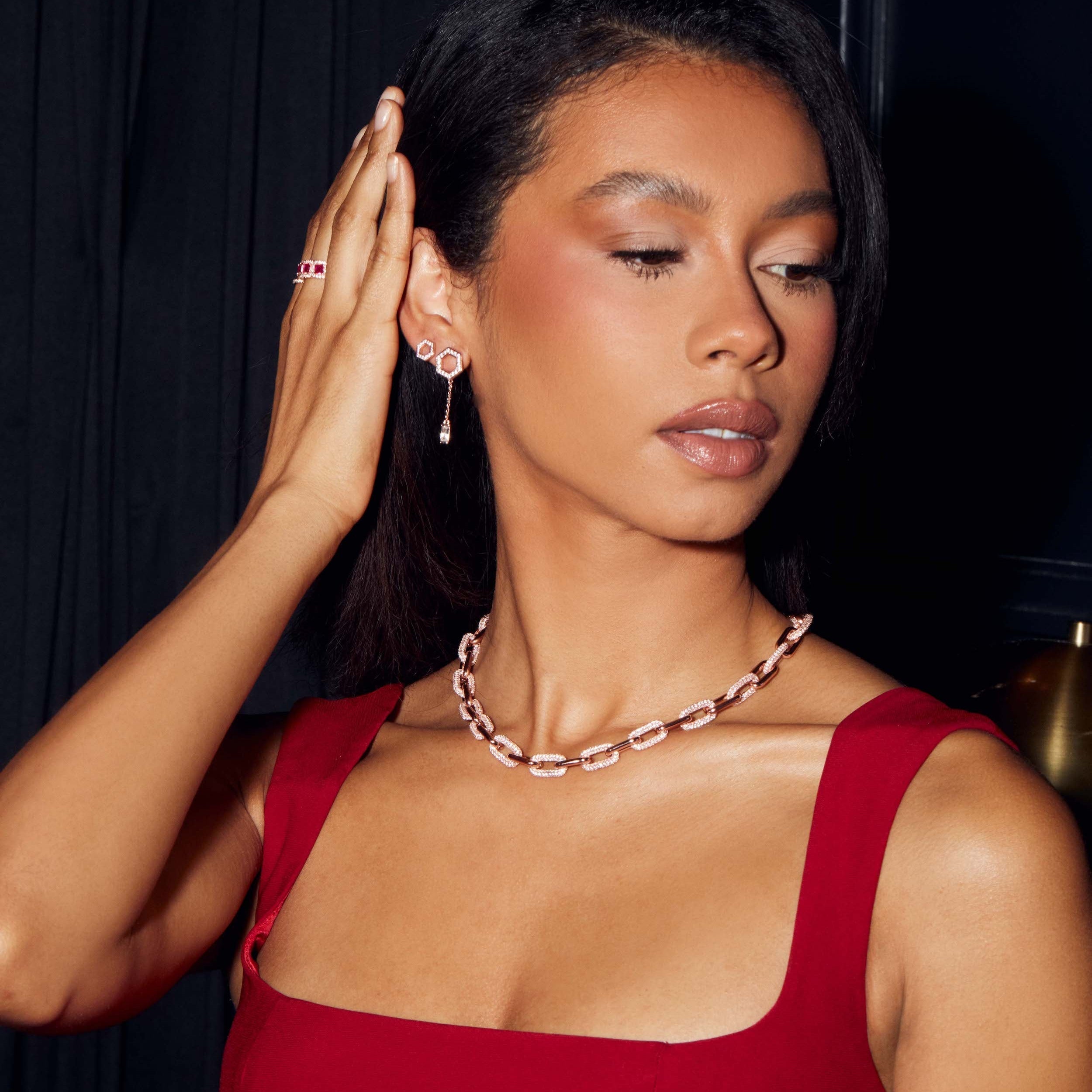 The Tyra Baguette Drop Earrings-thumbmail-2