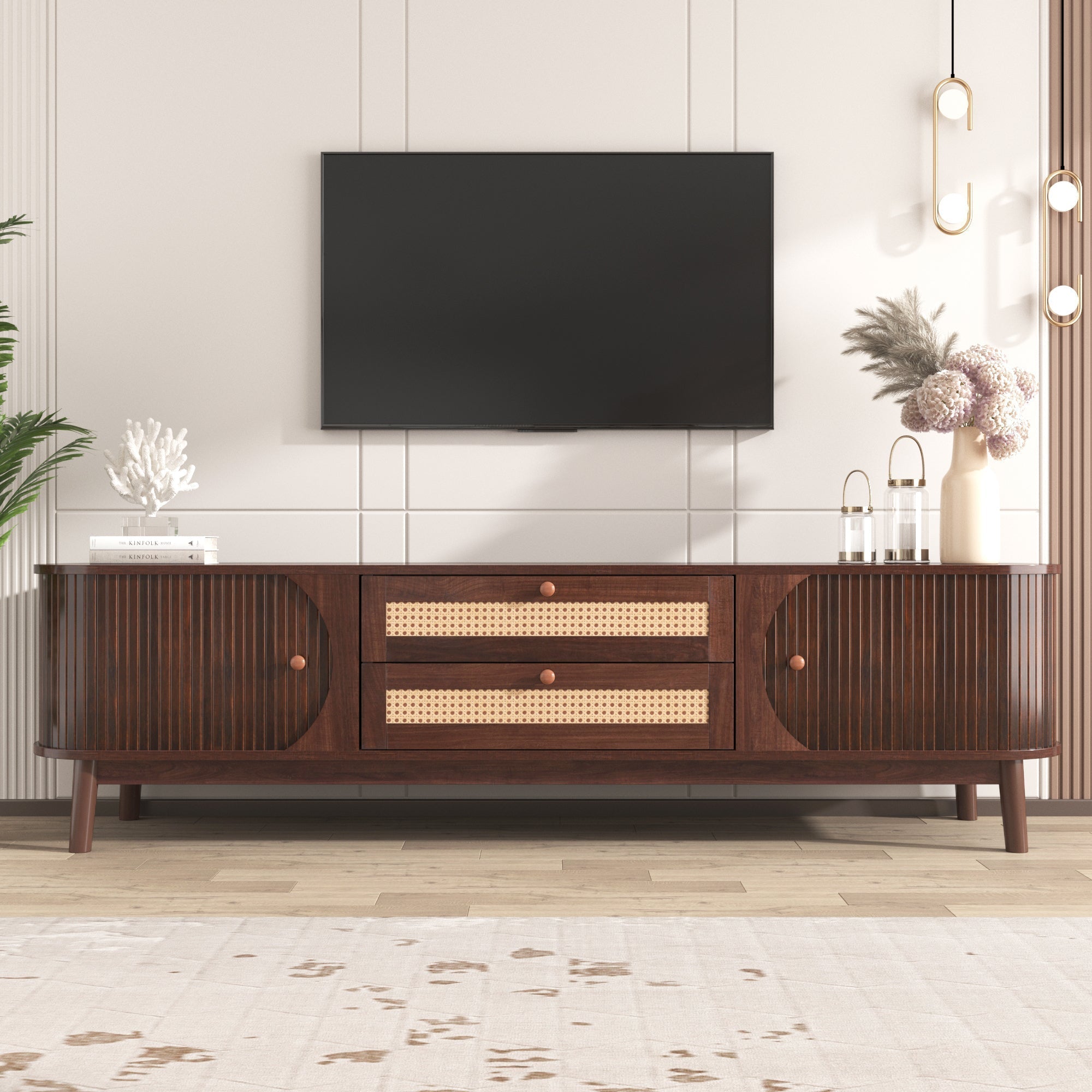 Modern Farmhouse Rattan TV Stand-thumbmail-7