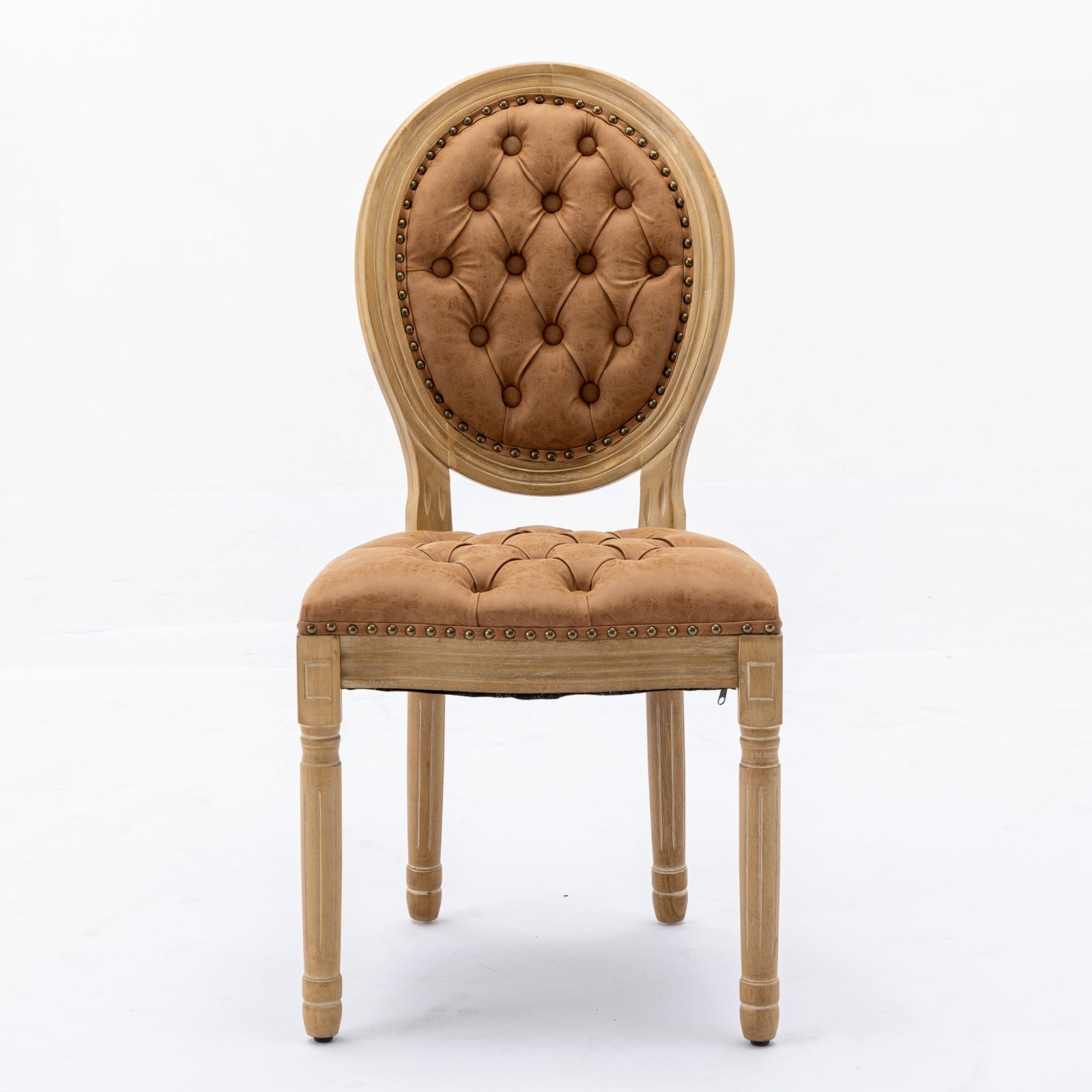 Set of 2 French Style Solid Wood Antique Dining Chairs-thumbmail-8