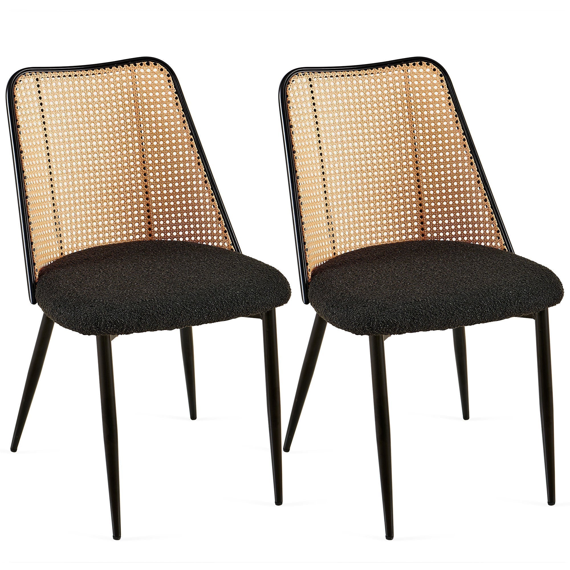 Set of Black Rattan Dining Chairs-thumbmail-3