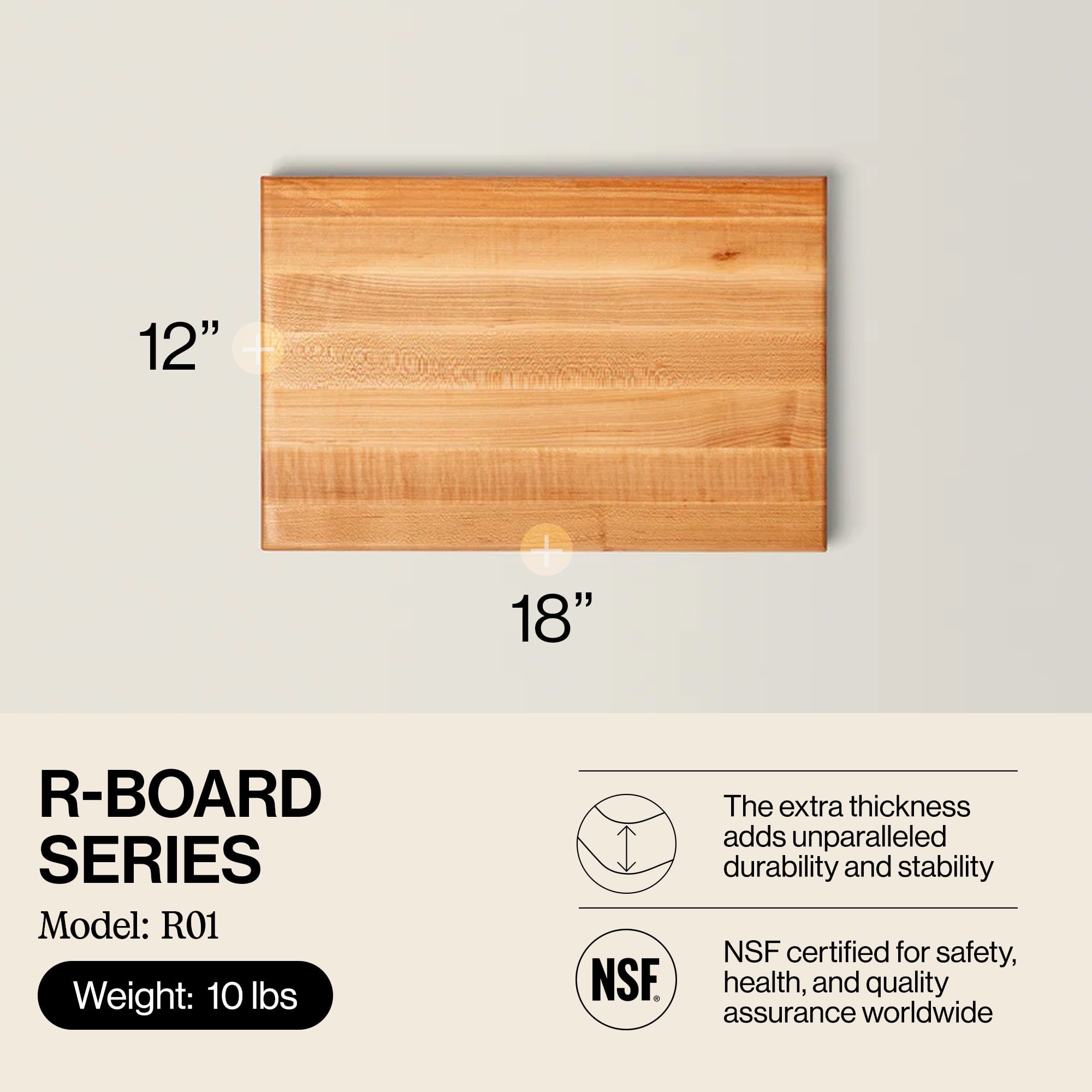 John Boos R-Board Reversible Wood Cutting Board, 18" X 12" X 1 1/2", Maple-thumbmail-7