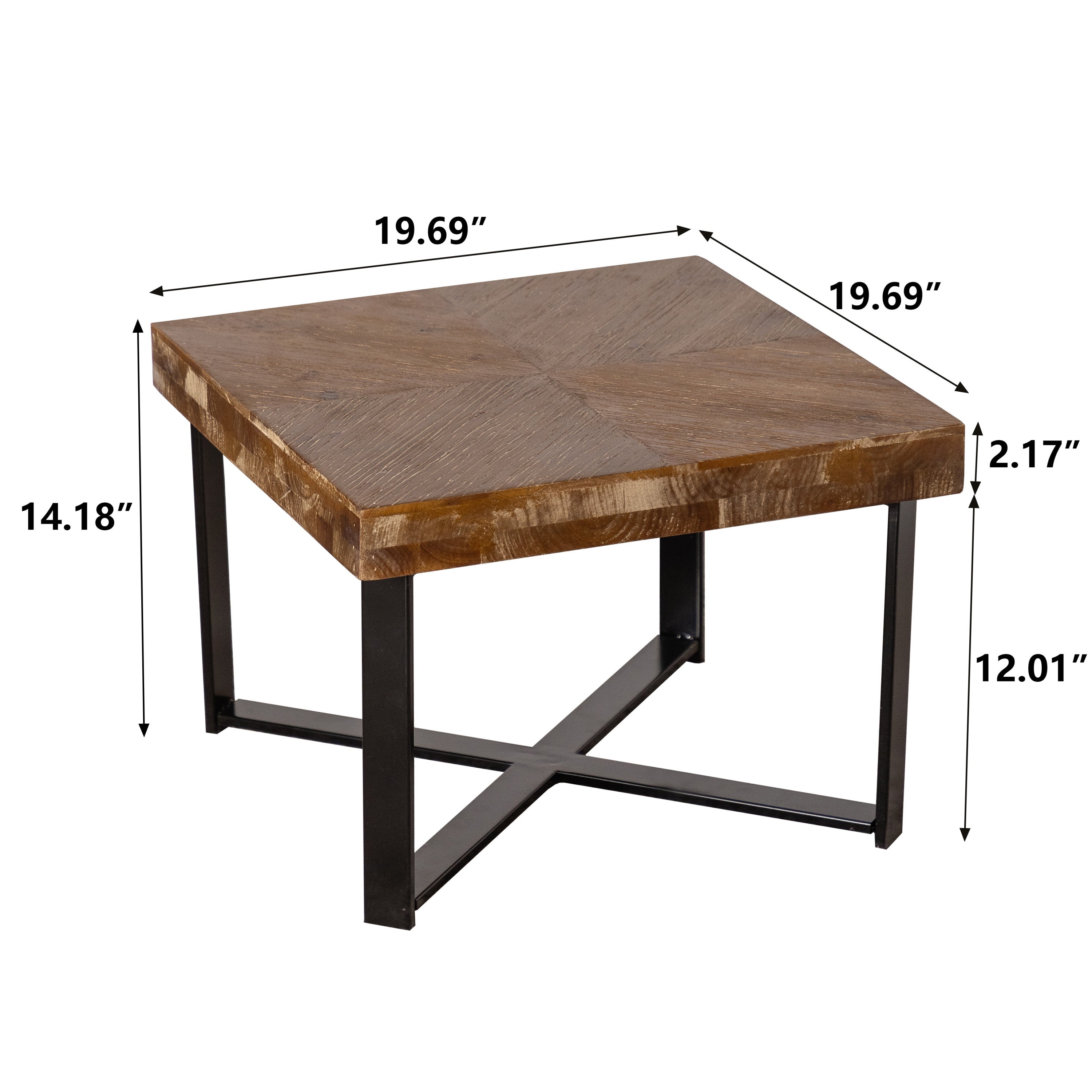 Modern Retro Splicing Square Coffee Table Set of 2-thumbmail-4