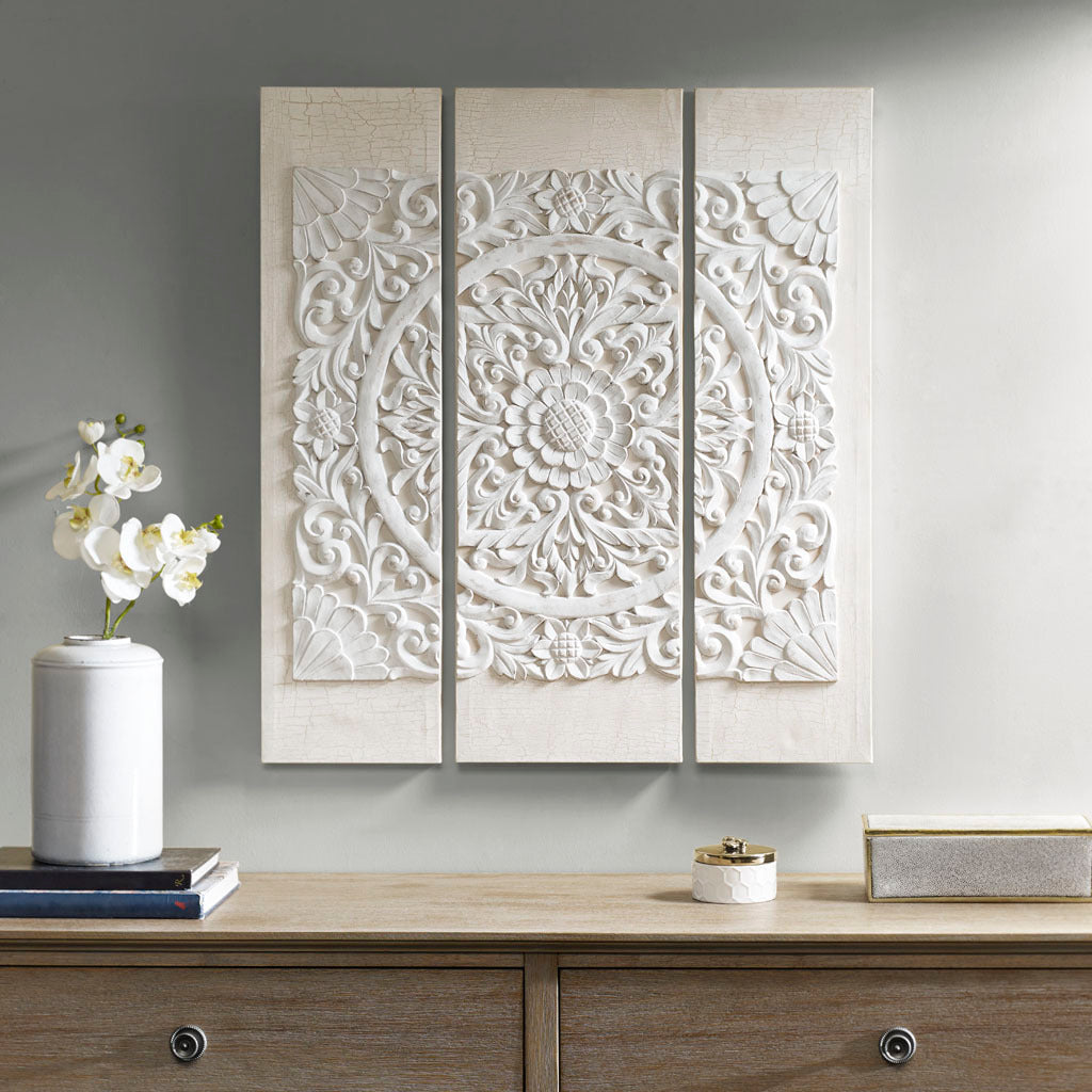 Triptych 3-Piece Dimensional Resin Canvas Wall Art Set-thumbmail-4