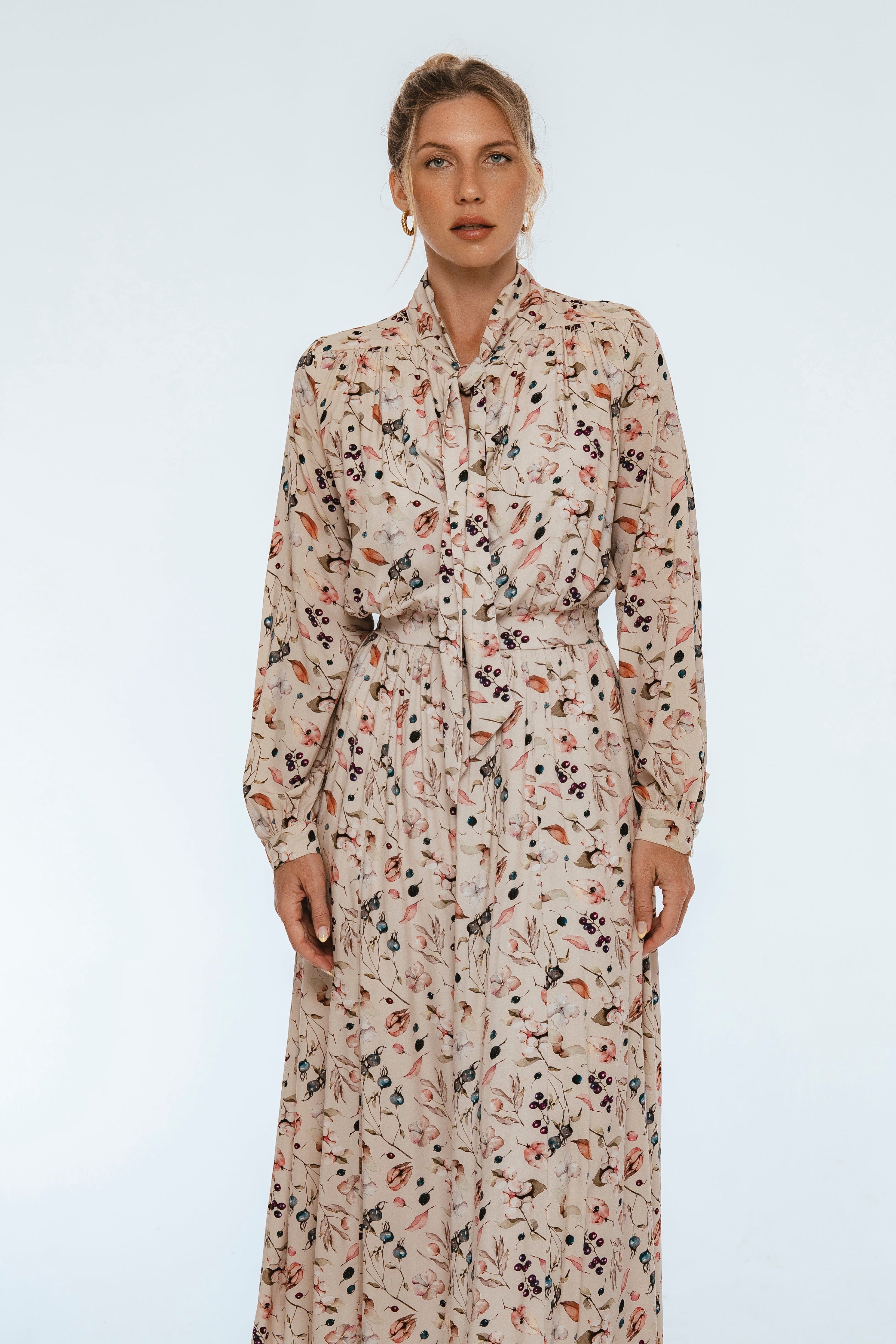 Evelina Long Sleeve Midi Dress-thumbmail-3