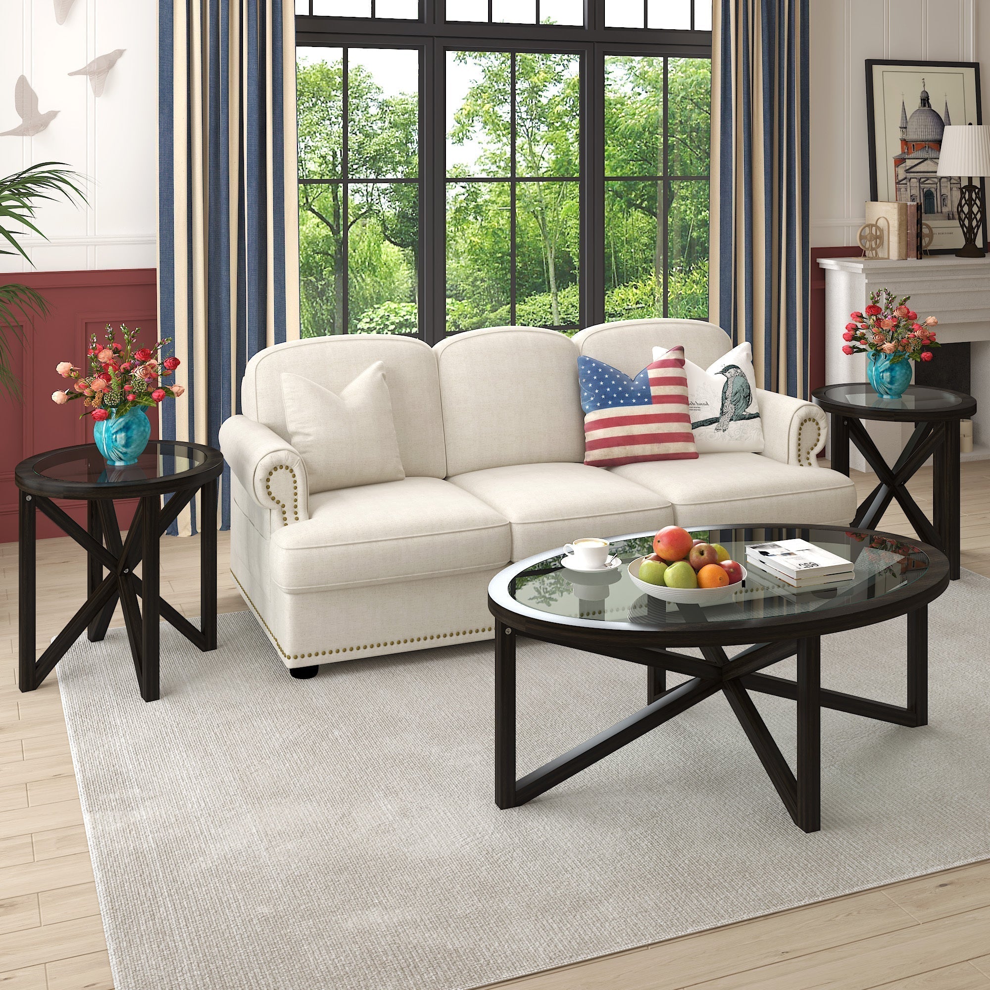 Modern Simple Tempered Glass Side Table-thumbmail-7