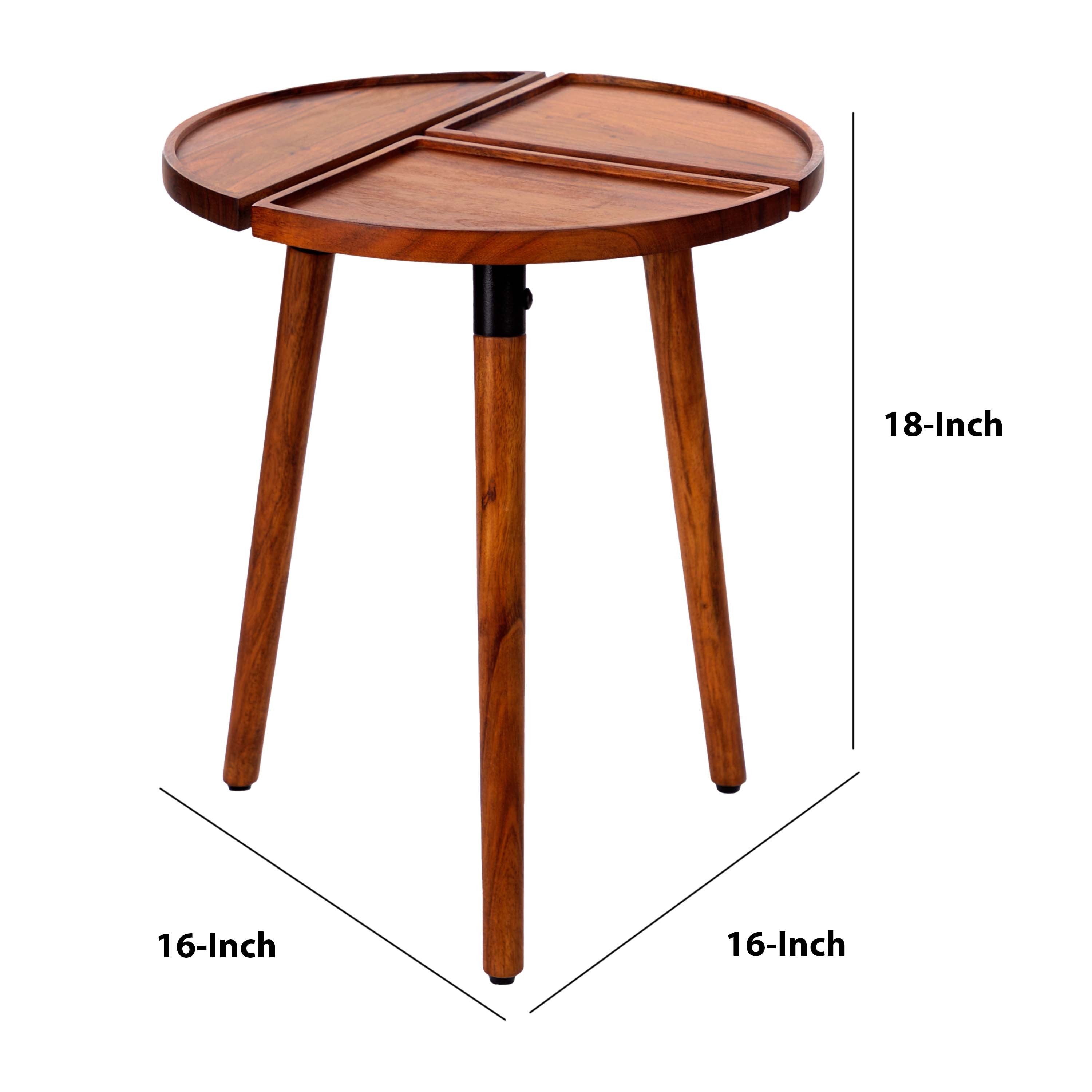 Round Acacia Wood Side Accent Table-thumbmail-8